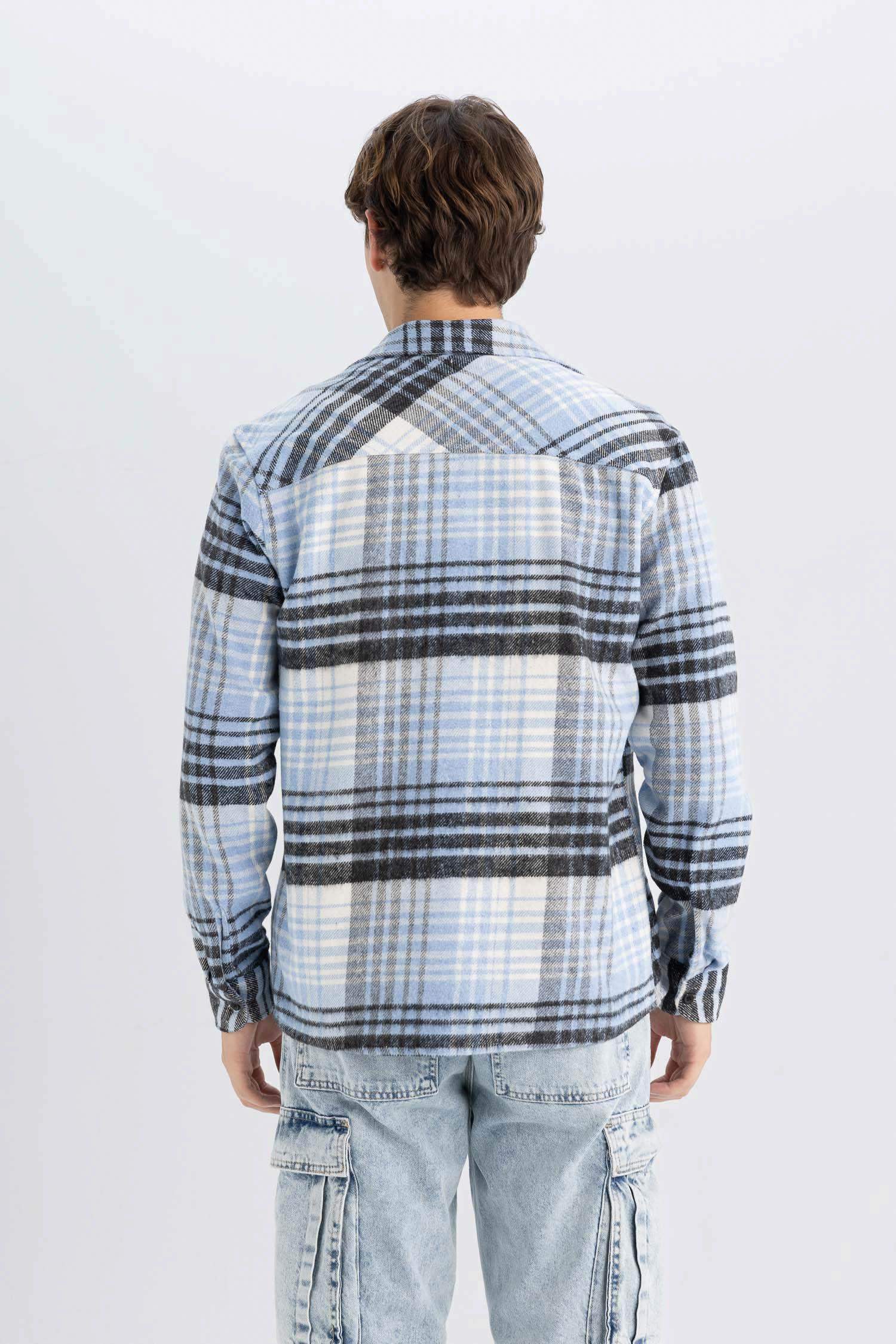 Regular Fit Kareli Oduncu Flanel Uzun Kollu Gömlek