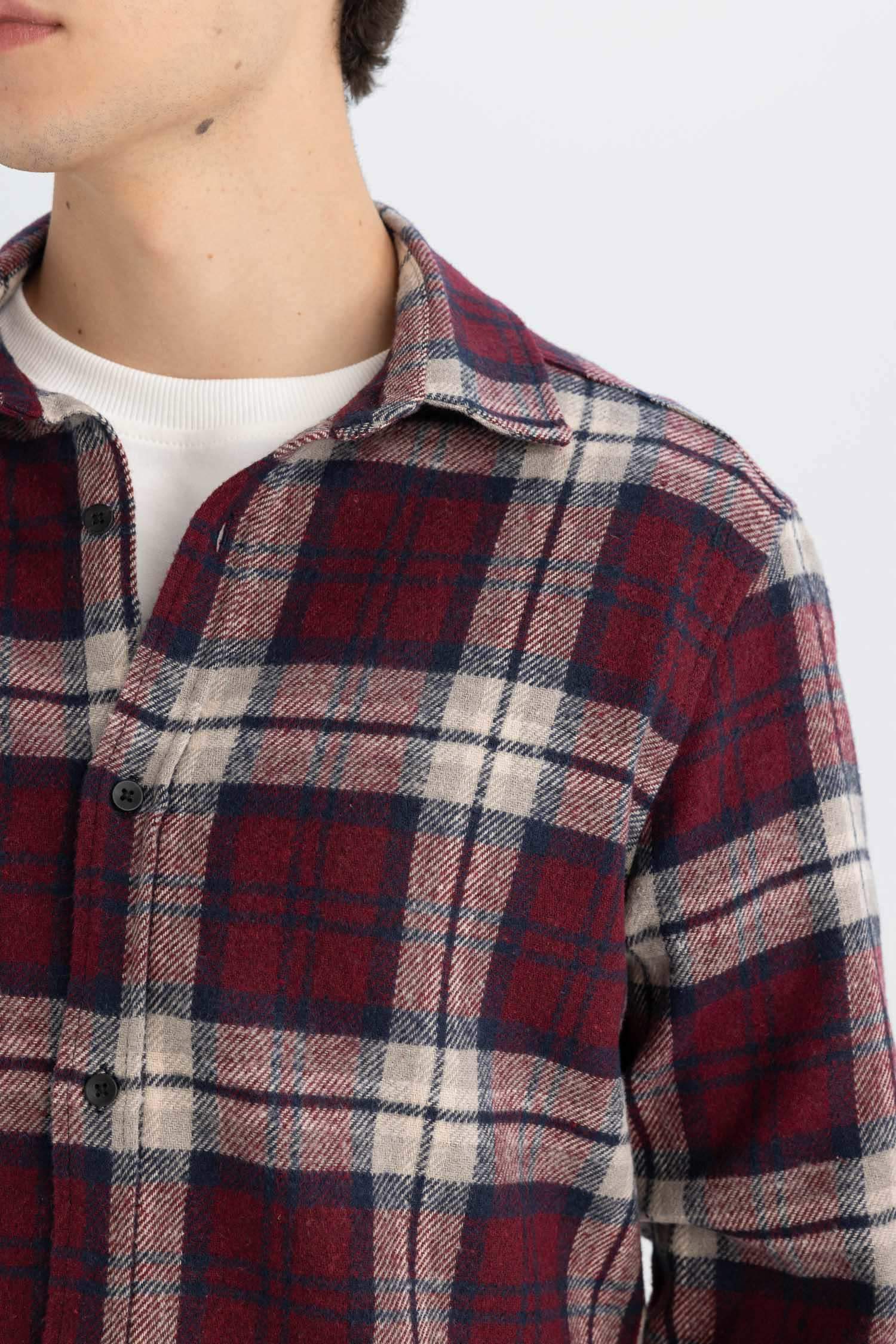 Regular Fit Kareli Oduncu Flanel Uzun Kollu Gömlek