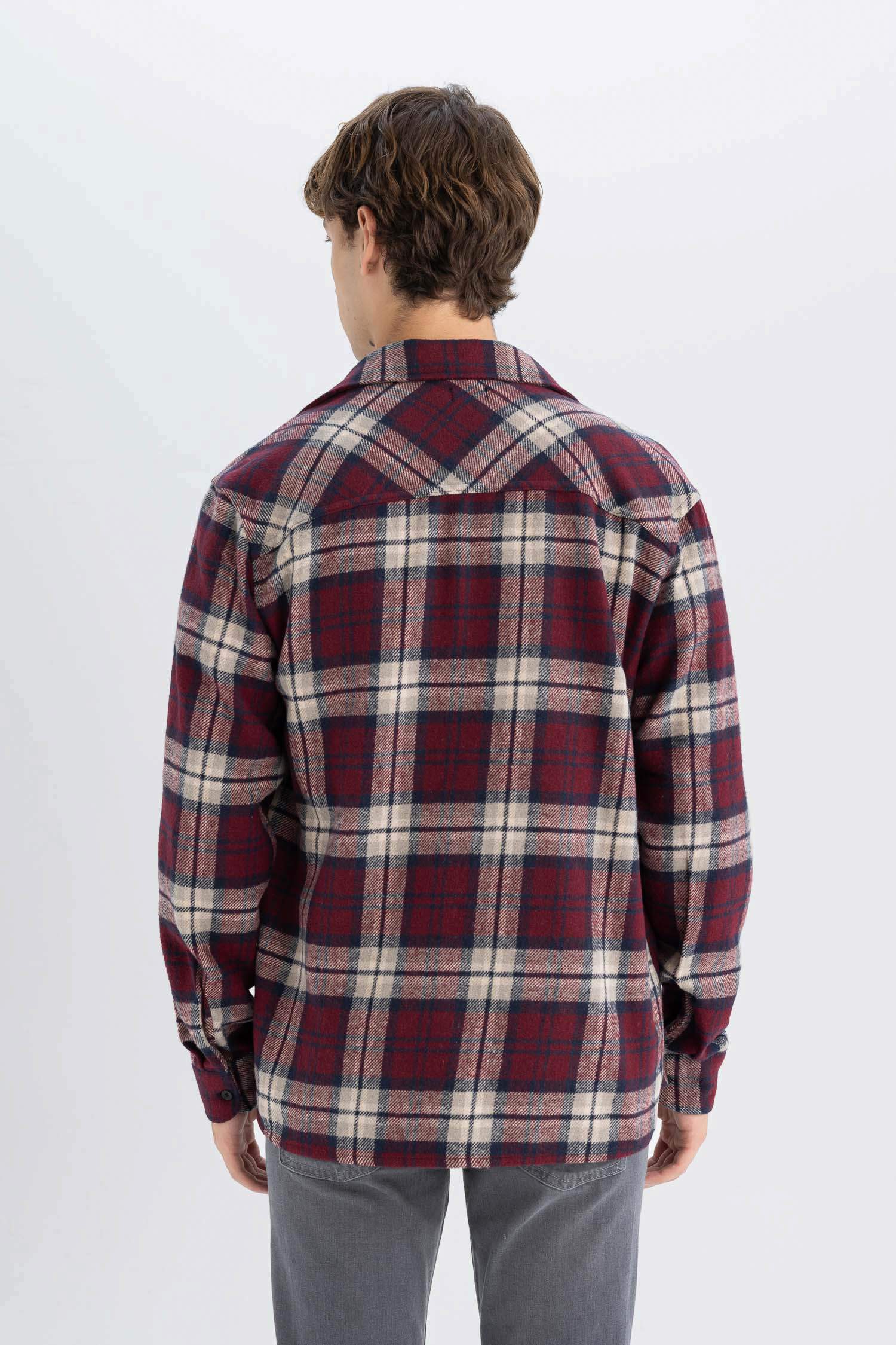 Regular Fit Kareli Oduncu Flanel Uzun Kollu Gömlek