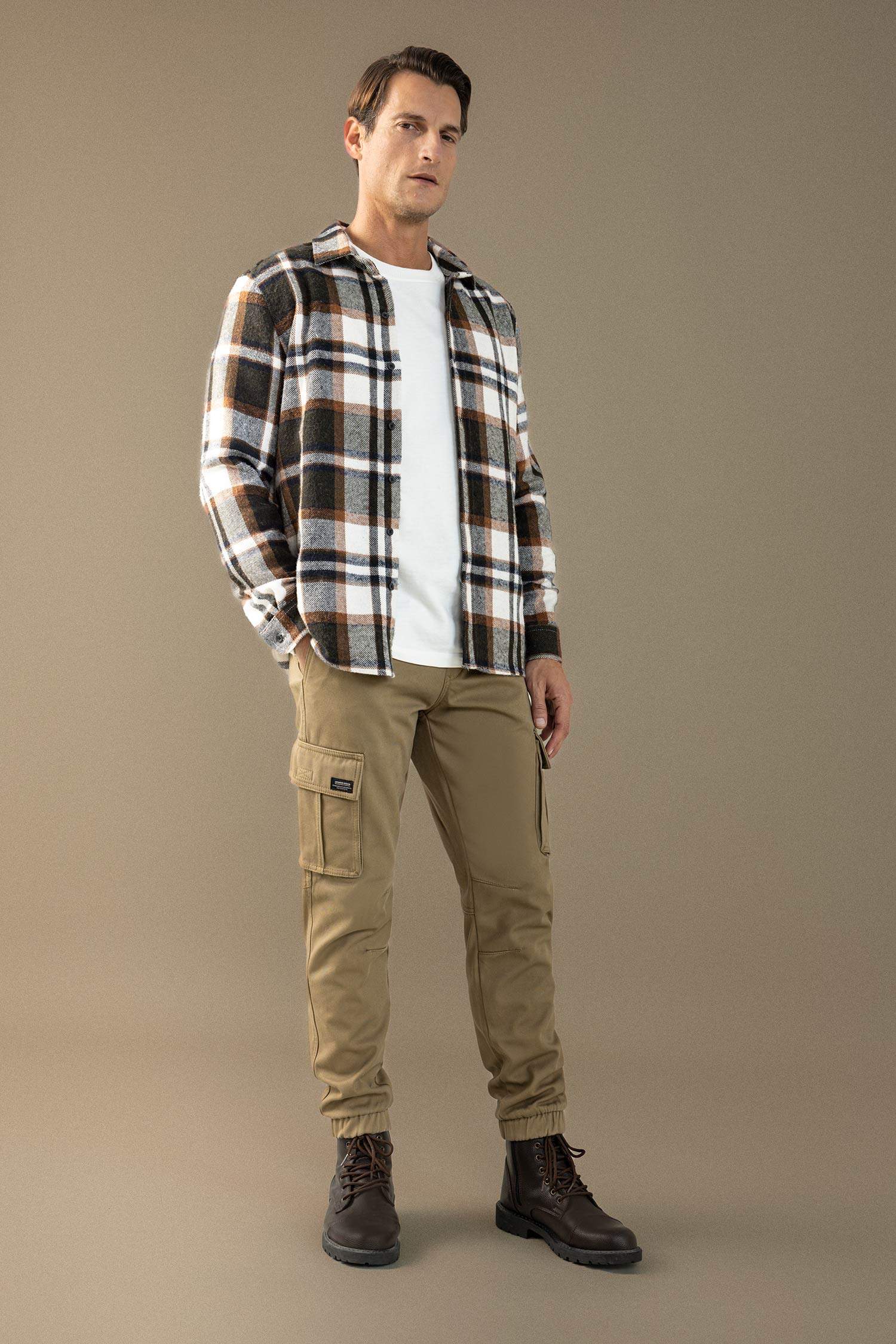 Regular Fit Kareli Oduncu Flanel Uzun Kollu Gömlek