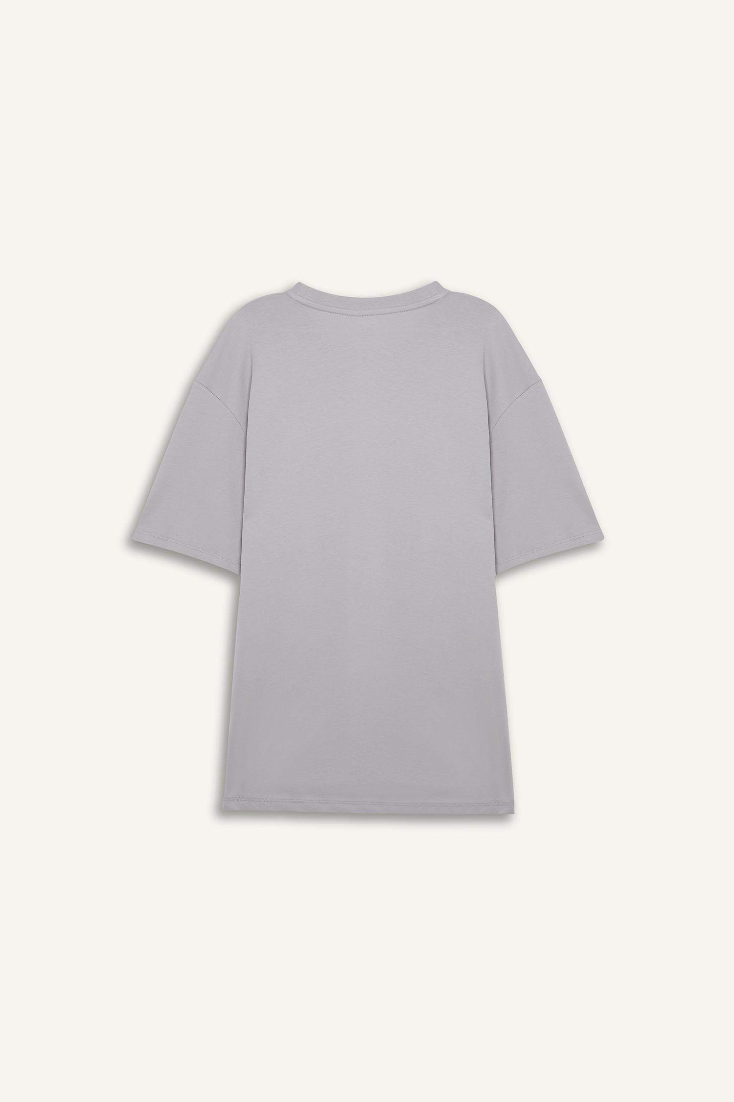 تيشيرت اوفر سايز مطبوع برقبة مستديرة