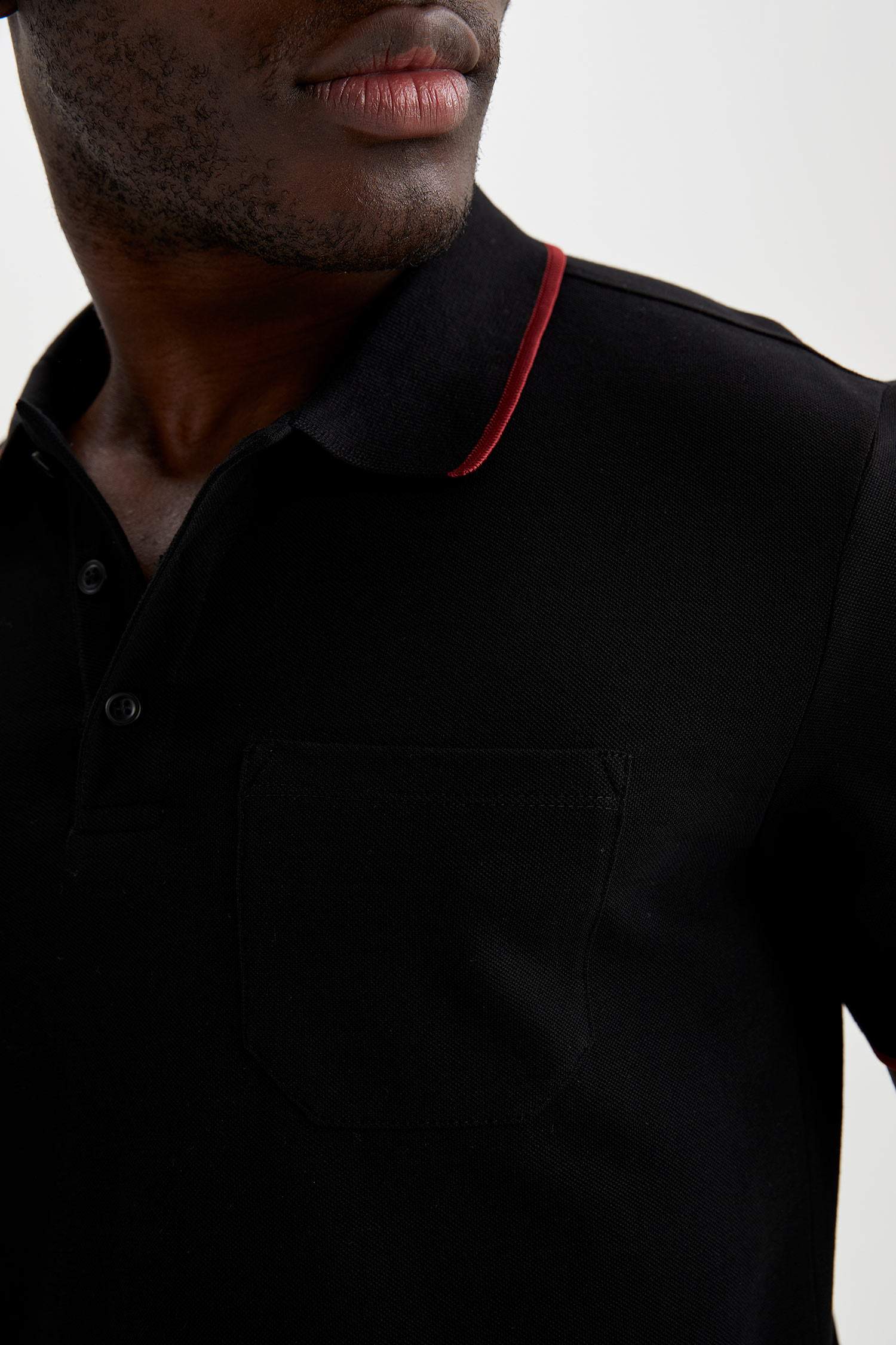Black Man Slim Fit Polo TShirt 1902767 DeFacto