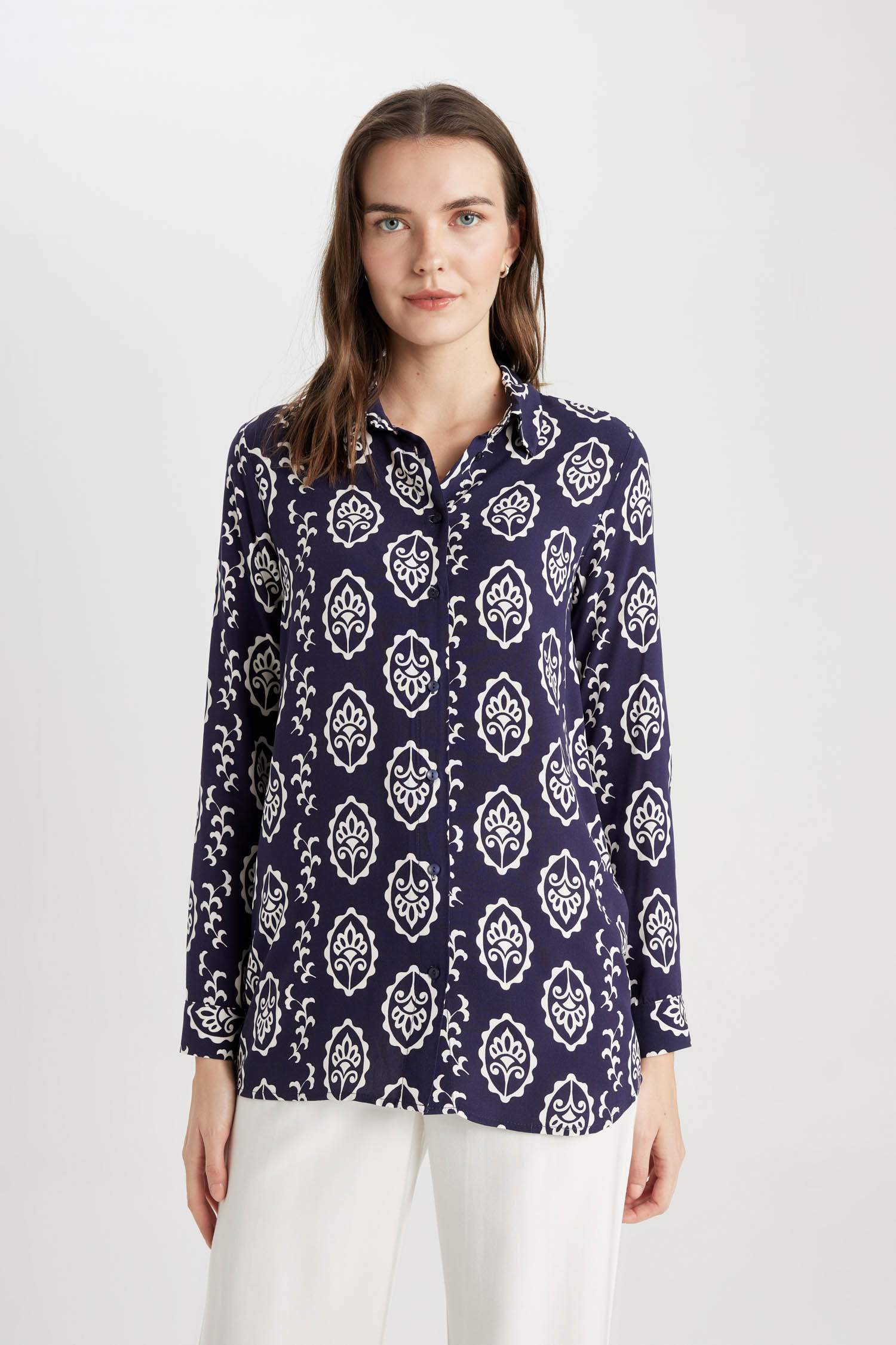 жейде мойыны Ұзын Жеңді Туника