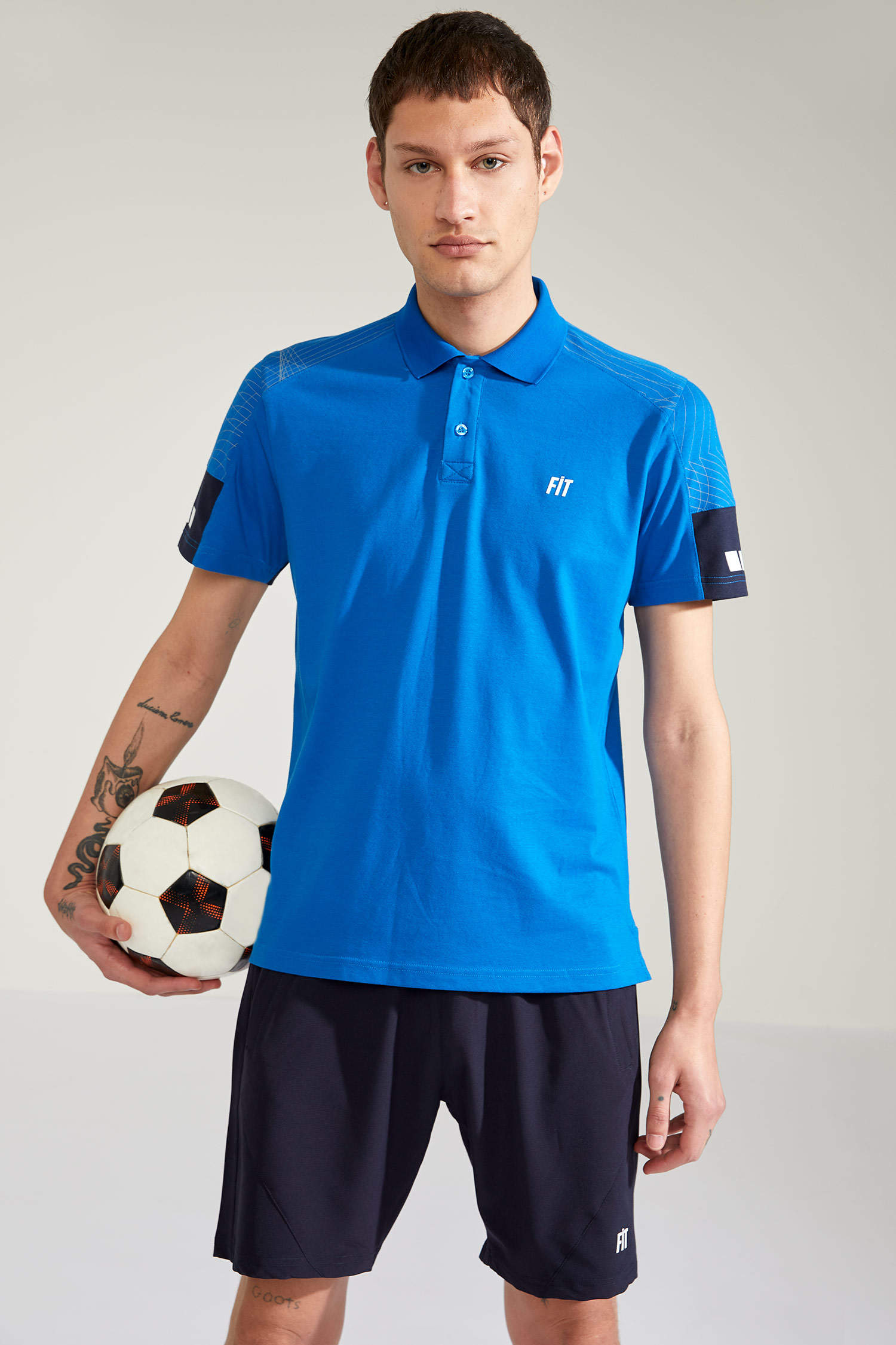 Blue MAN Printed Slim Fit Polo Sports T-Shirt 1533413 | DeFacto