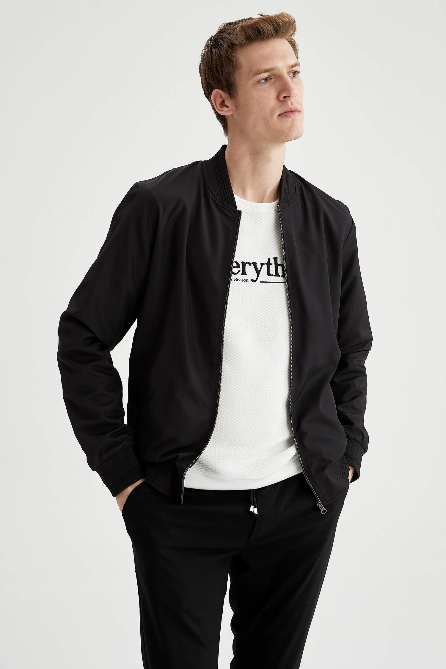 muscle fit bomber jacket