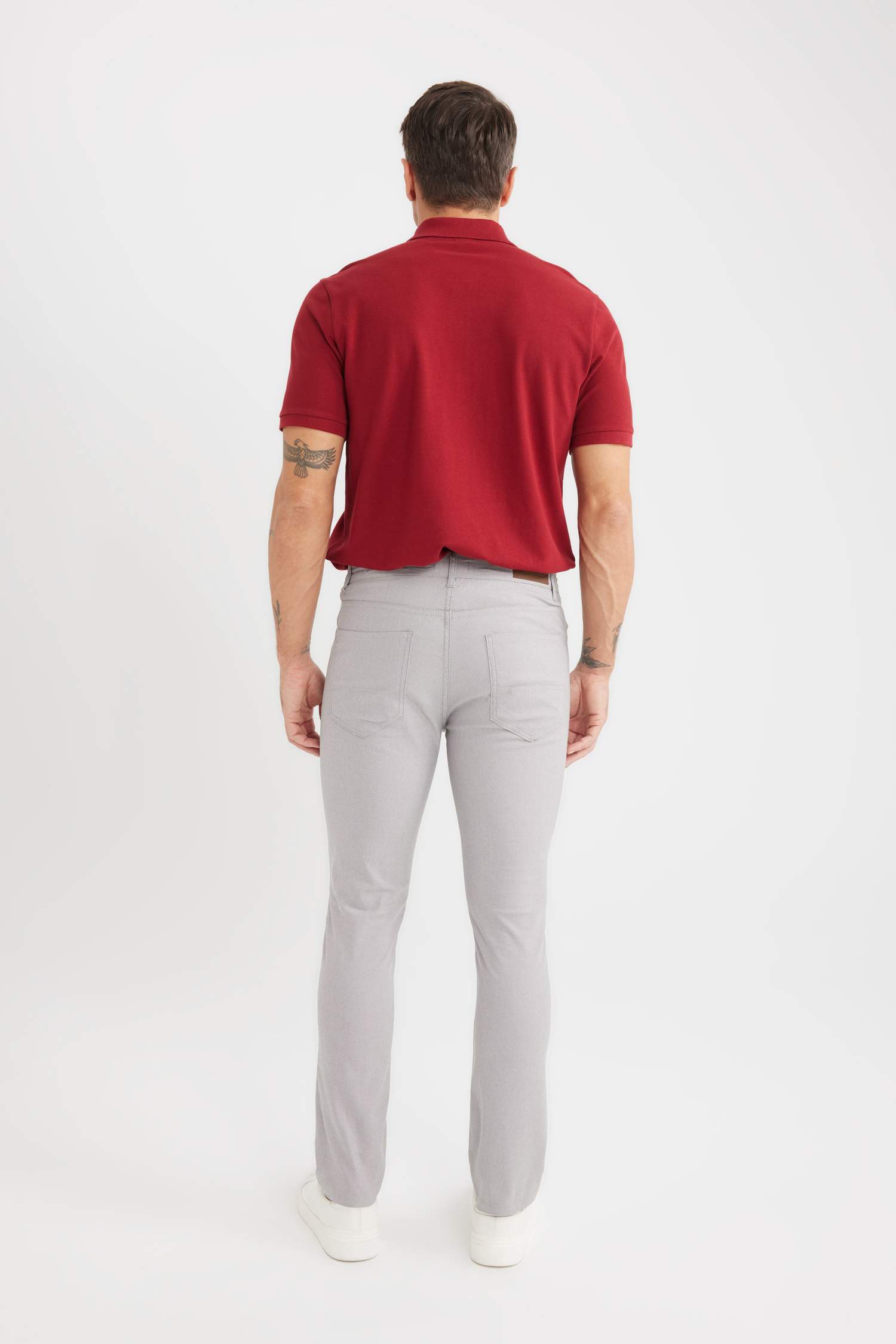 Yazlık Chino Kanvas Dokulu Pantolon Slim Fit Dar Kesim Cepli Dar Paça