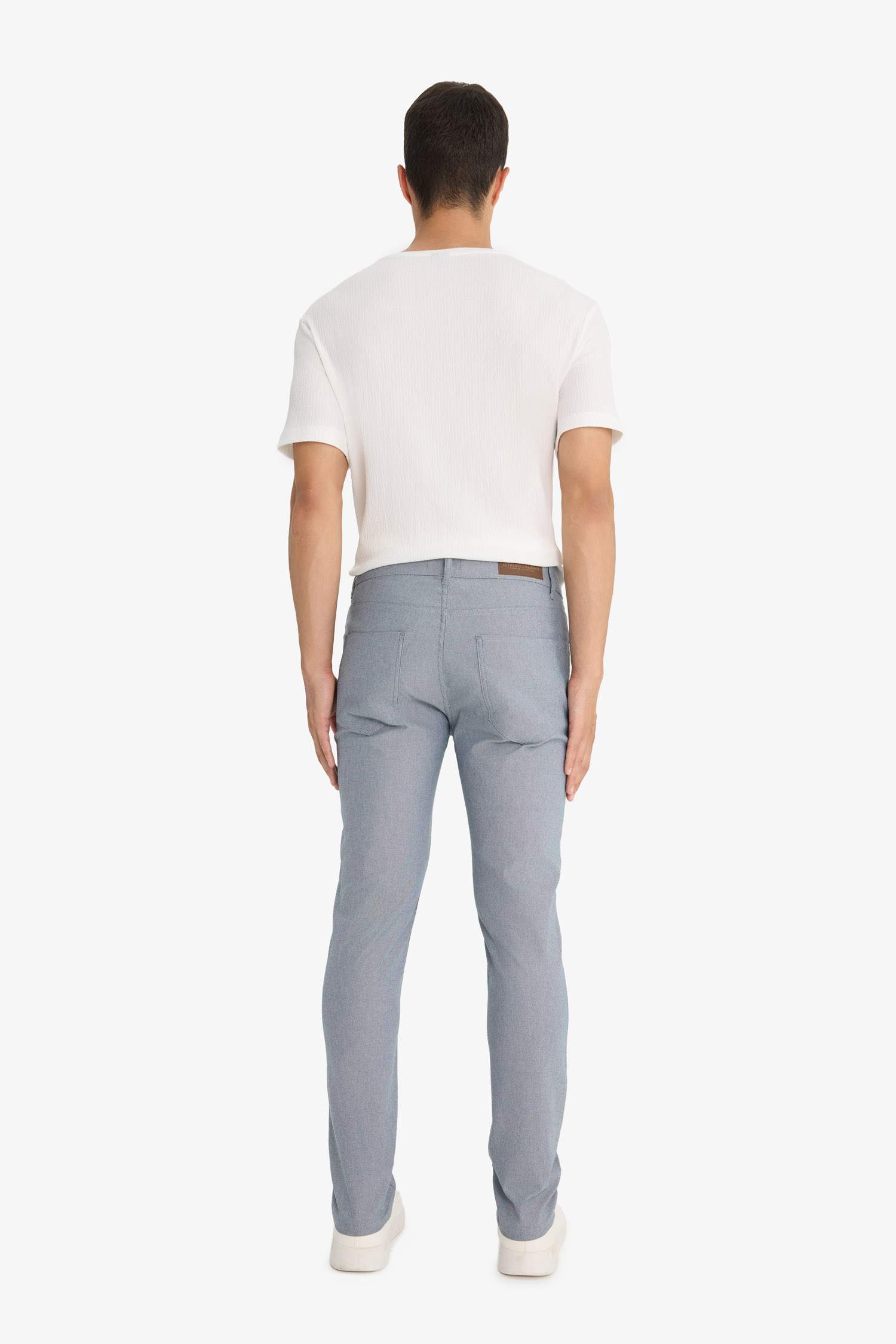 Yazlık Chino Kanvas Dokulu Pantolon Slim Fit Dar Kesim Cepli Dar Paça