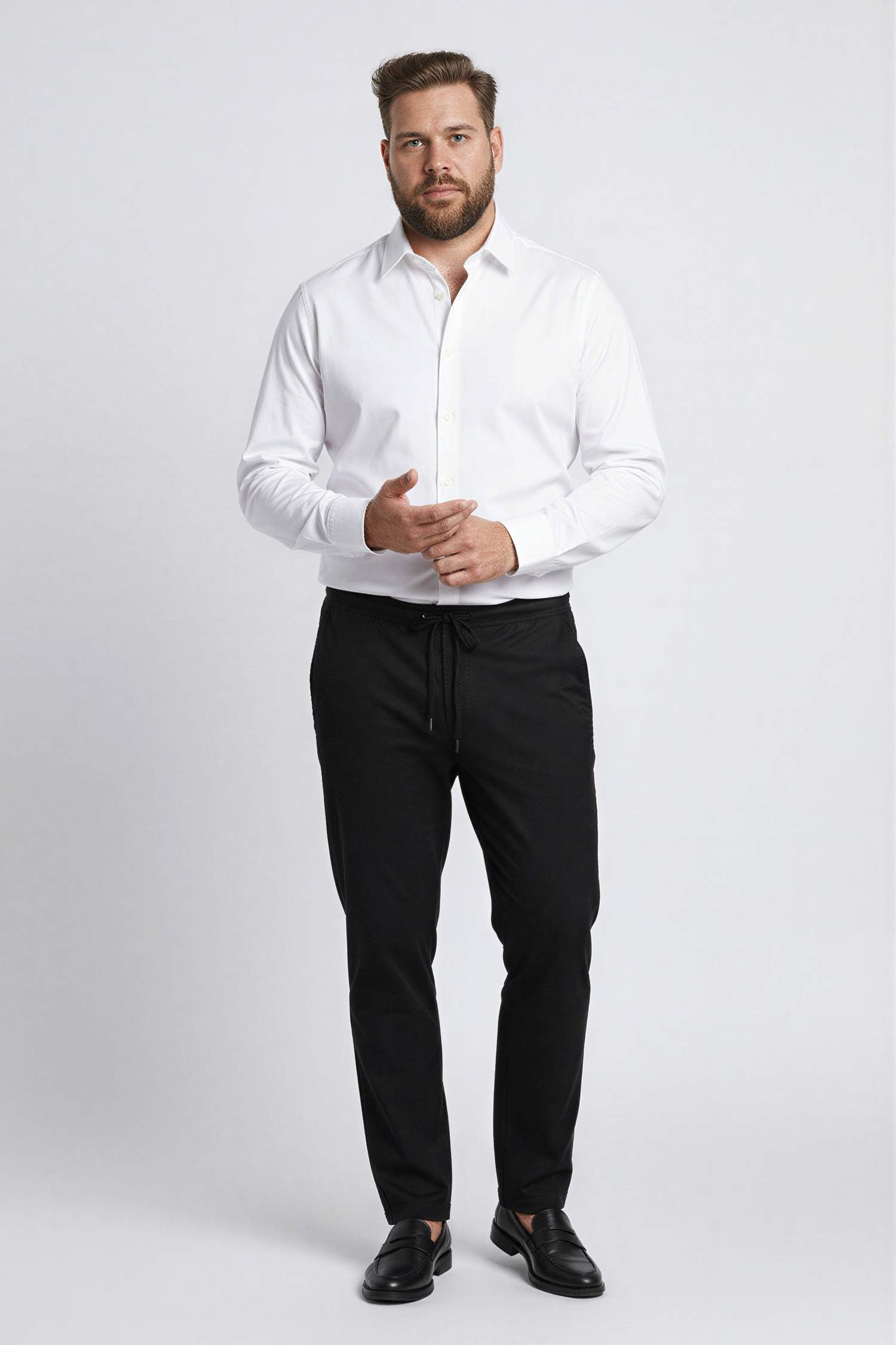 قميص ردن طويل محردن سليم فيت بياخة بولو