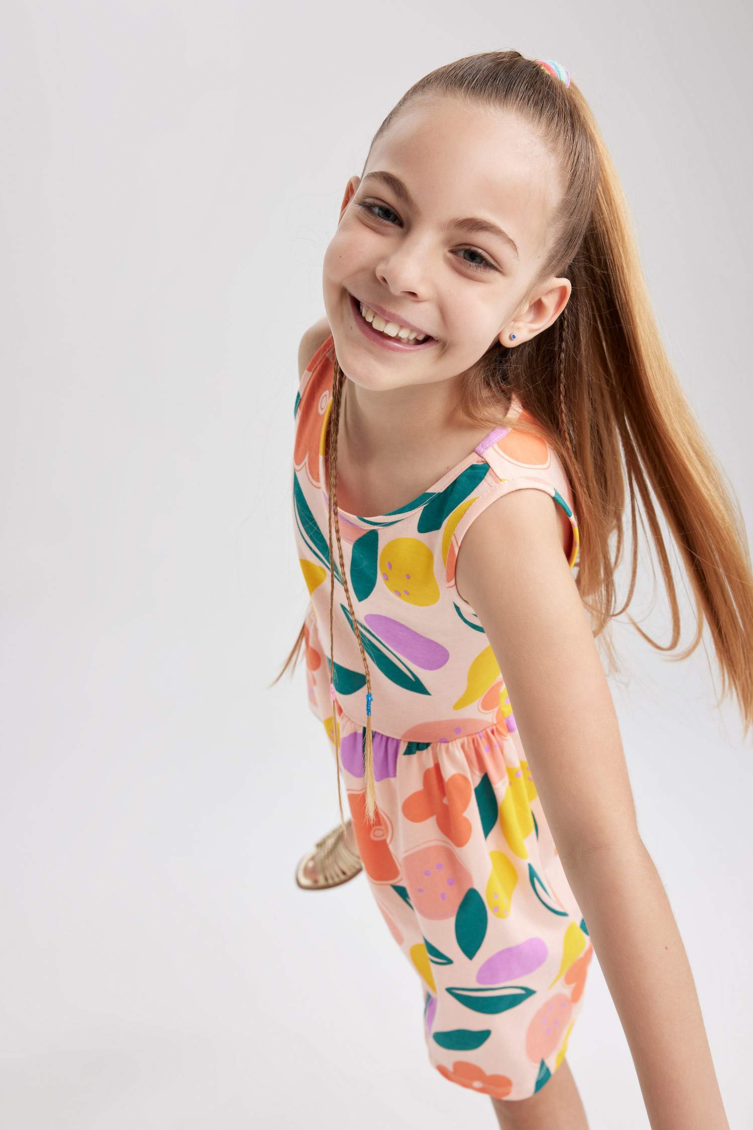 Girl Patterned Sleeveless Dress