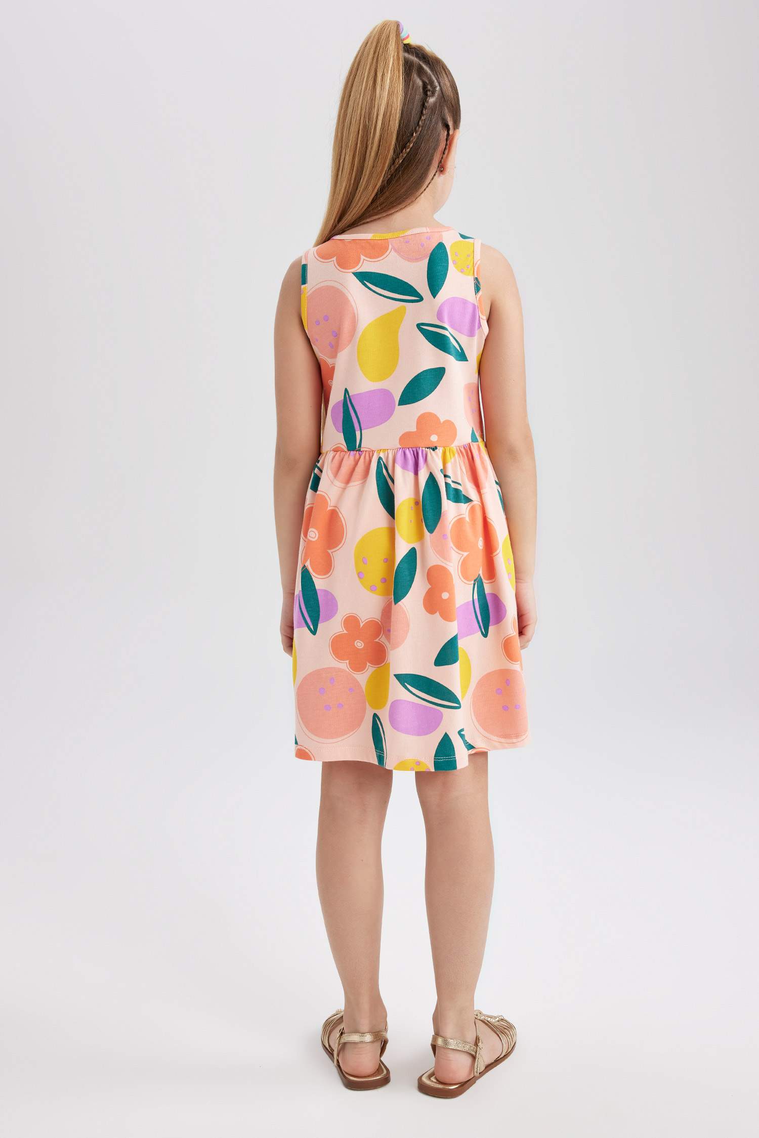 Girl Patterned Sleeveless Dress