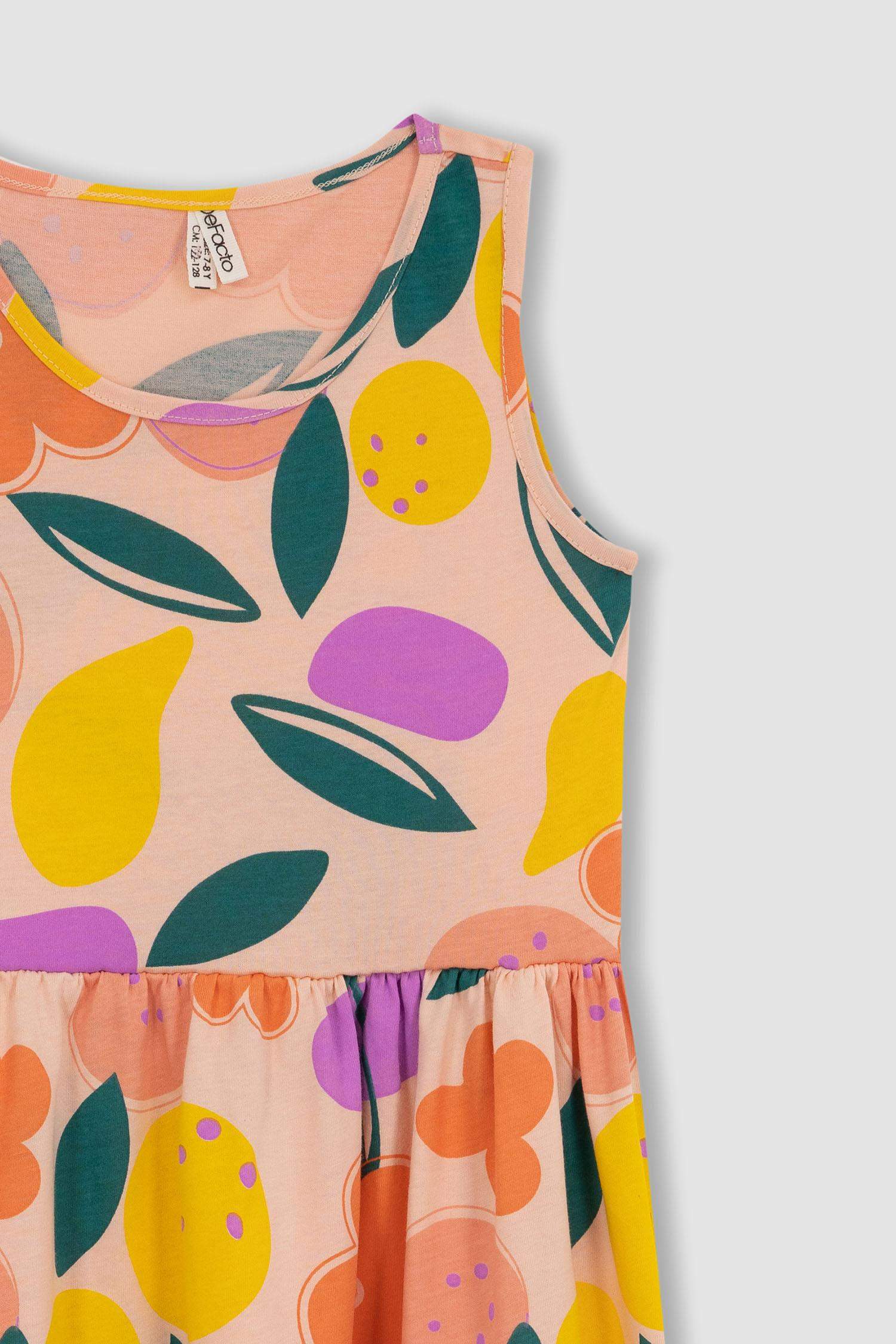 Girl Patterned Sleeveless Dress