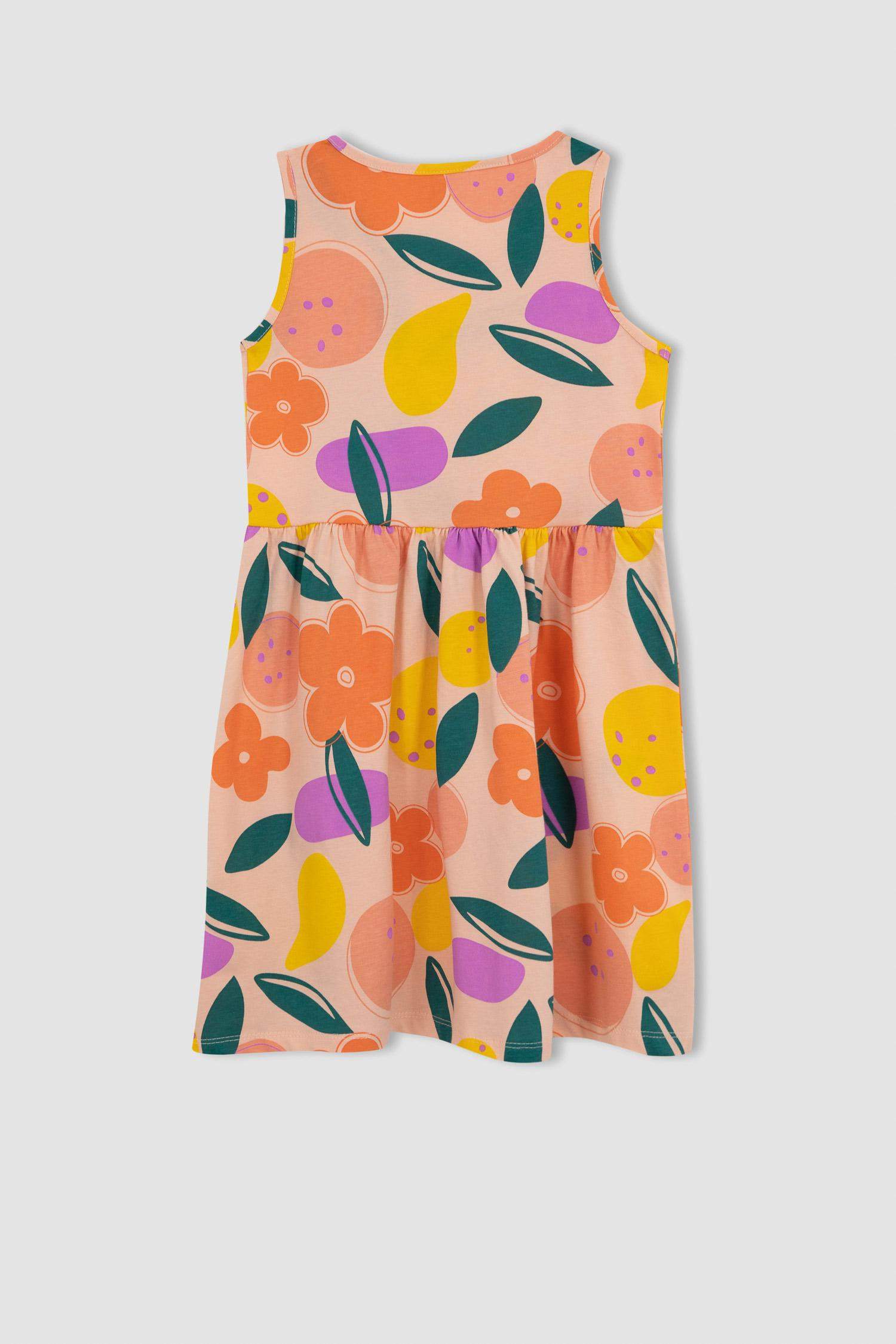 Girl Patterned Sleeveless Dress