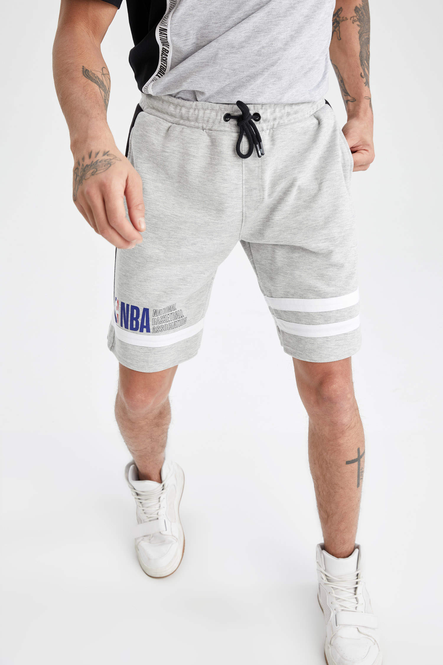 grey nba shorts