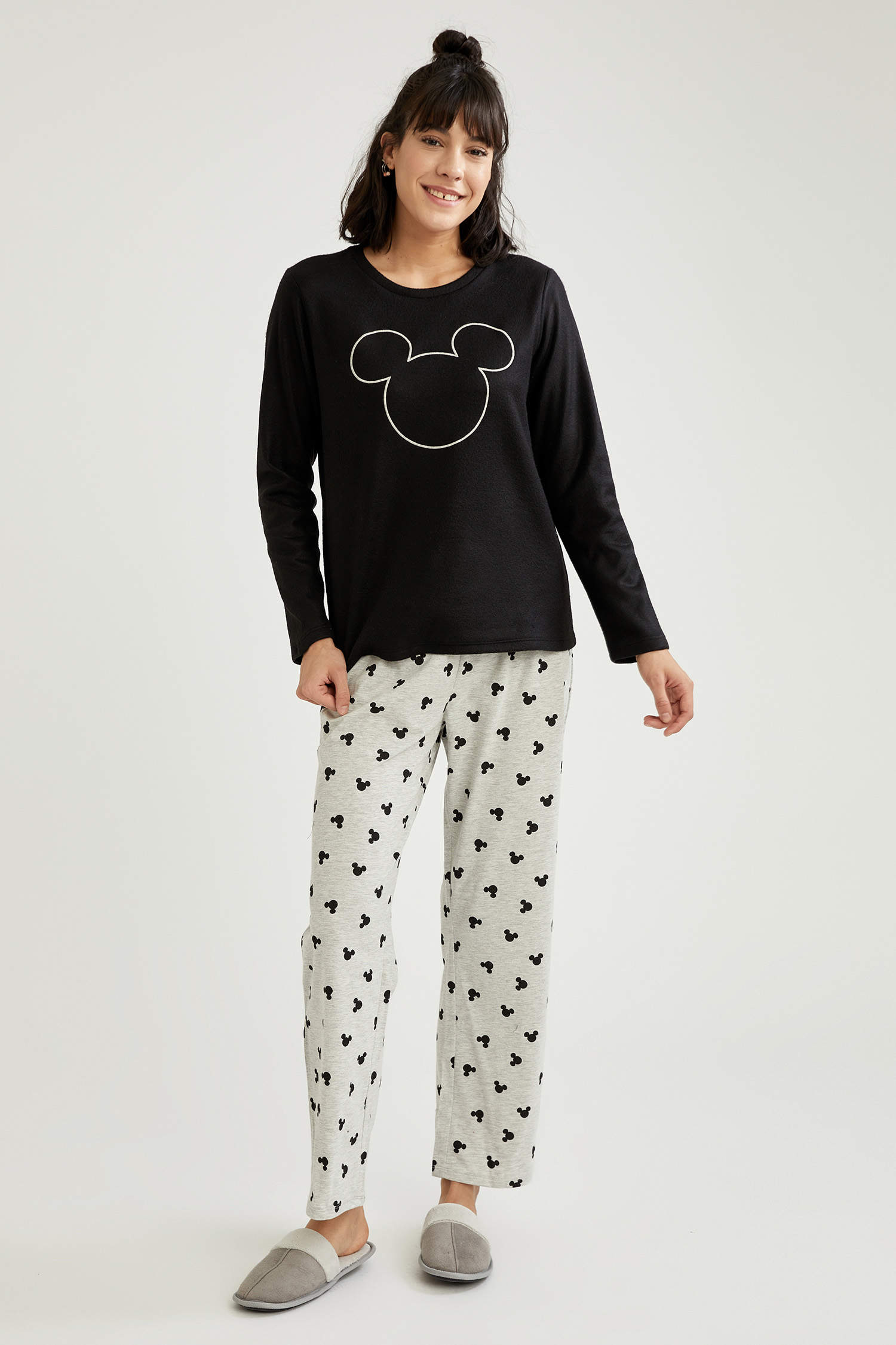 Defacto Mickey Mouse Lisanslı Uzun Kollu Polar Pijama Takımı. 2