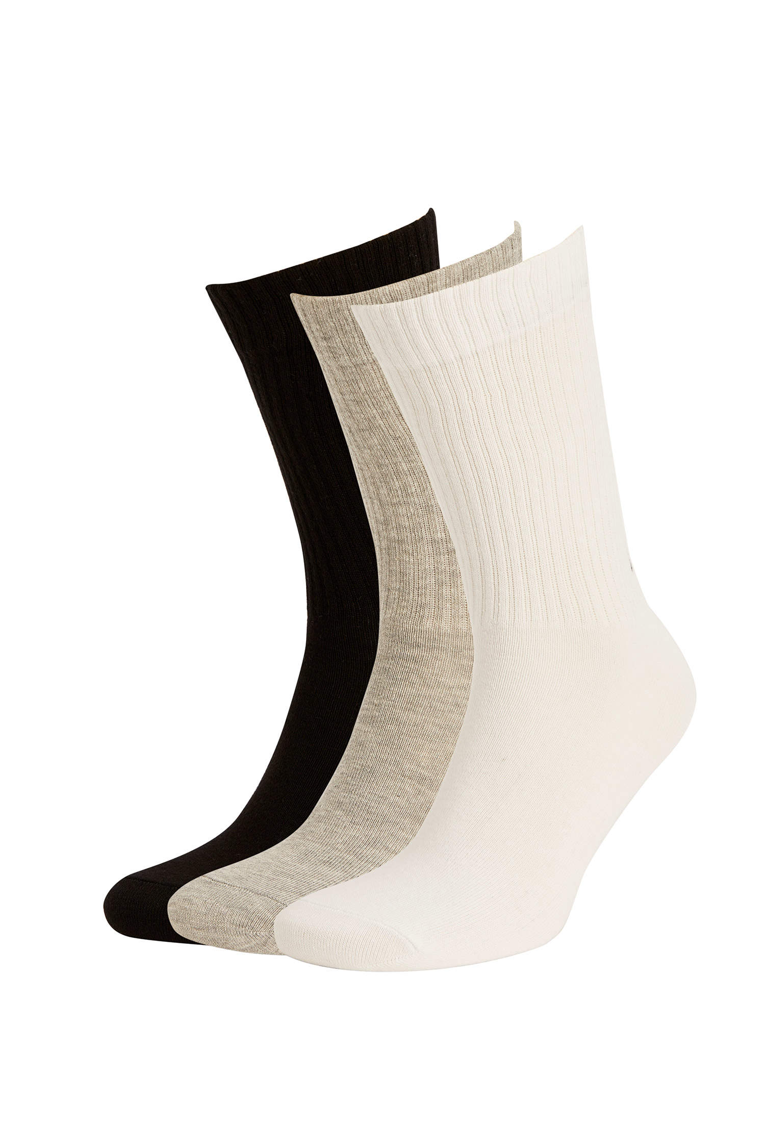 Defacto Slogan İşlemeli 3'lü Soket Çorap. 1
