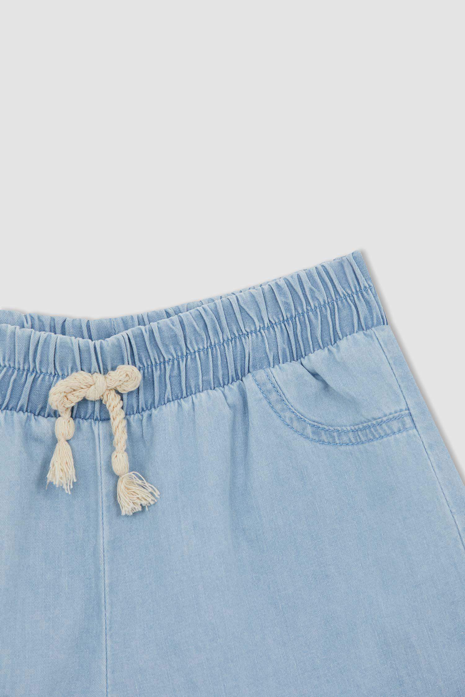 Short en Jean à taille élastique pour Fille