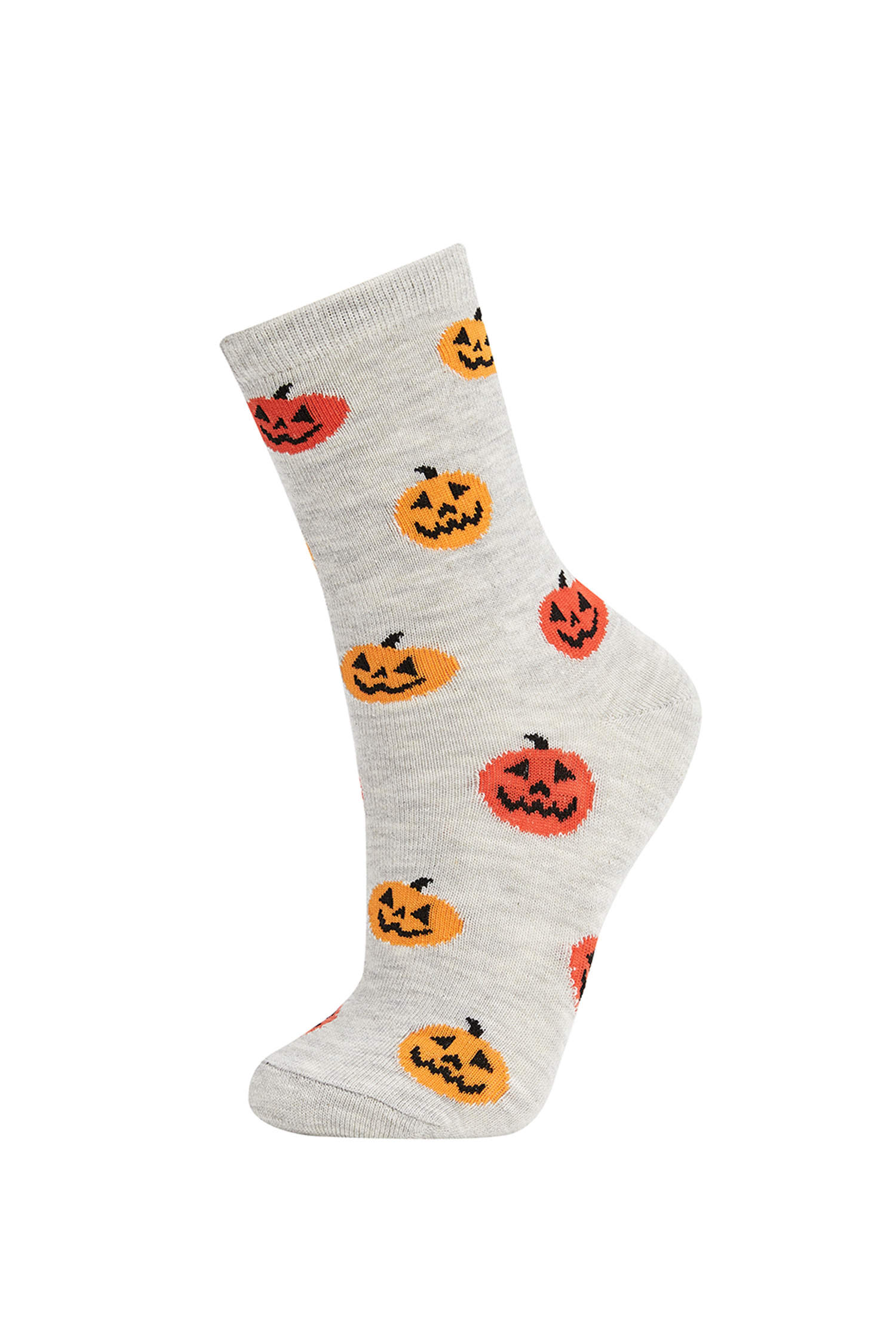 Defacto Kadın Halloween Desenli Pamuklu 2'li Soket Çorap. 2
