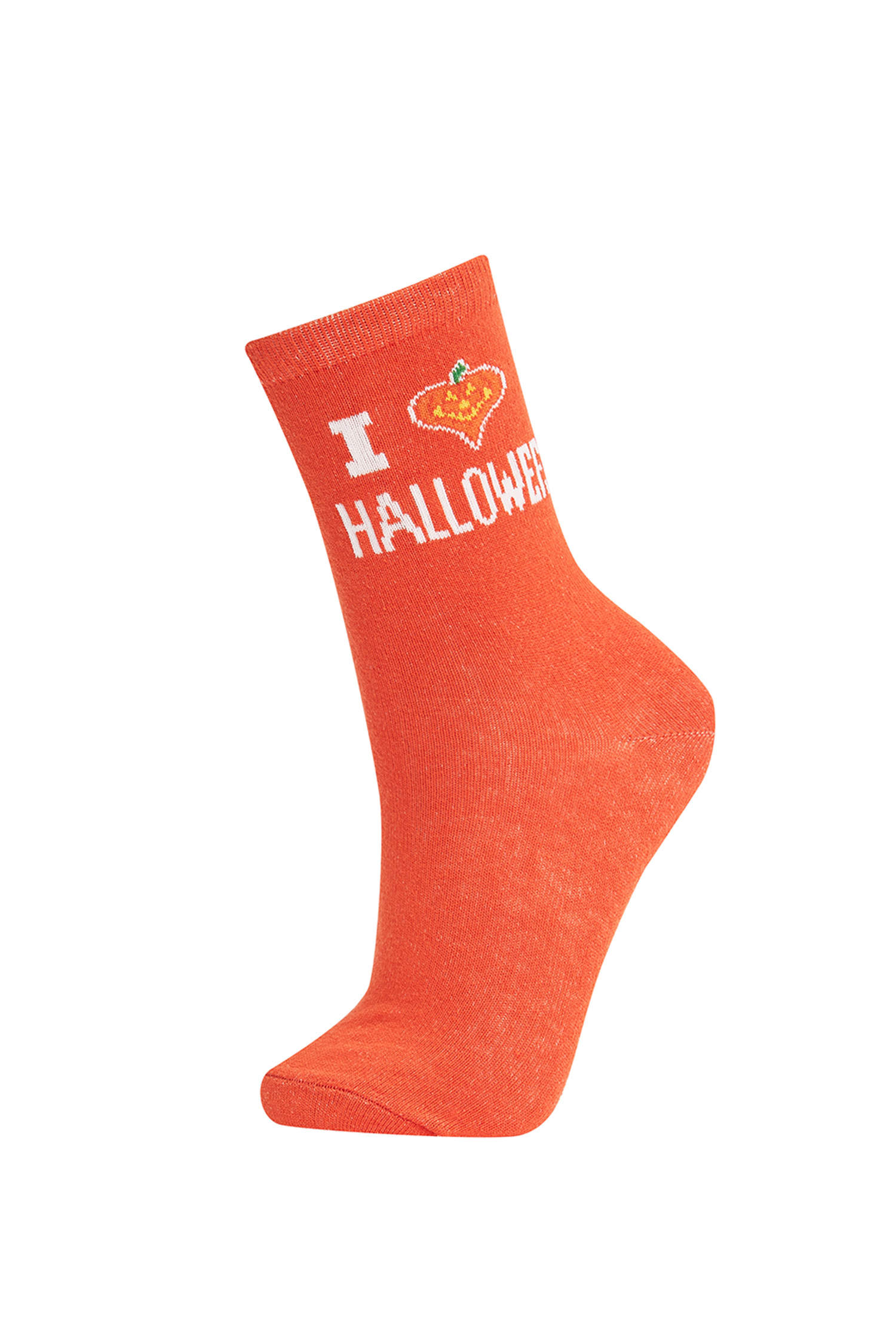 Defacto Kadın Halloween Desenli Pamuklu 2'li Soket Çorap. 3