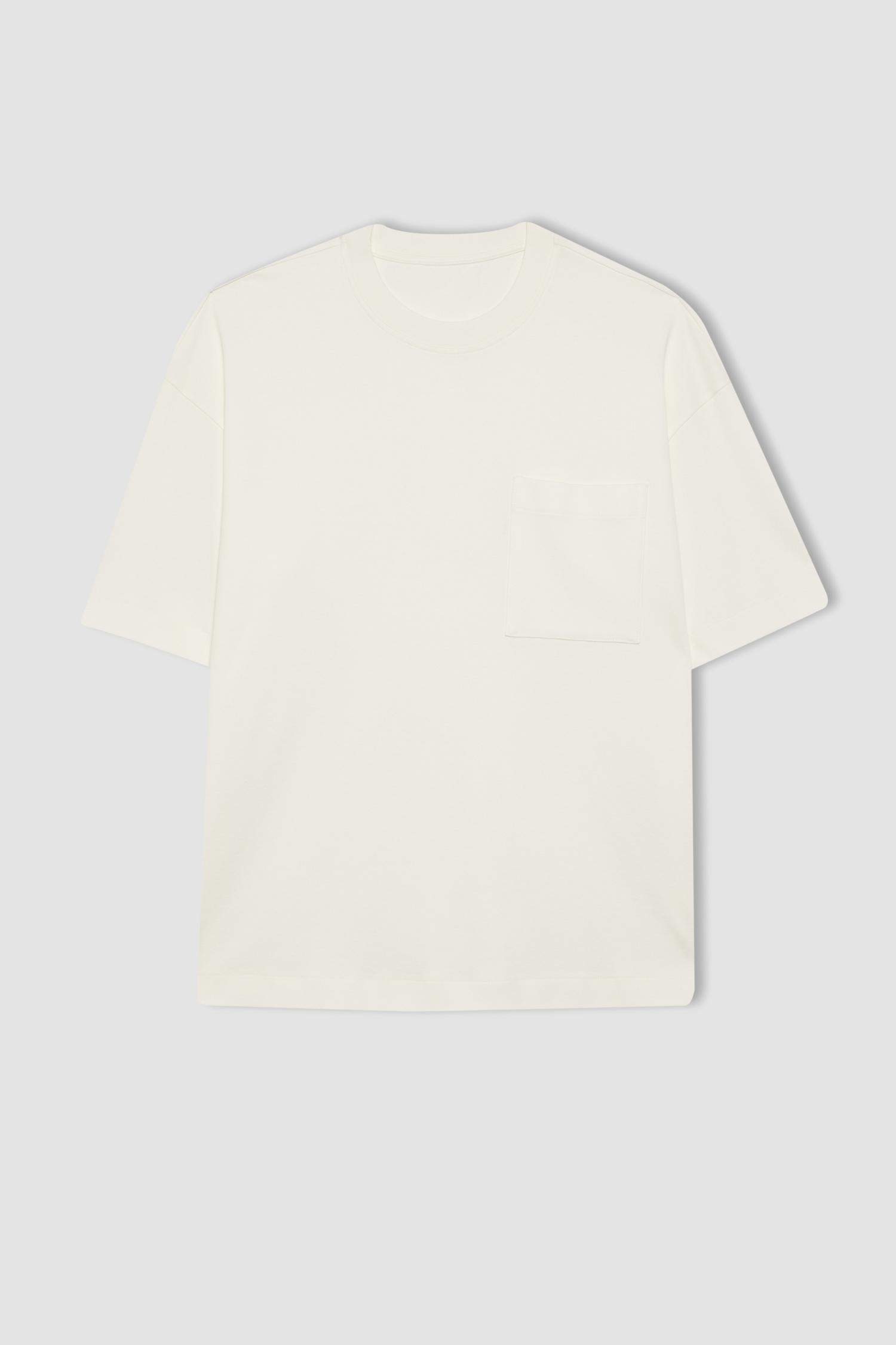 تيشيرت اوفر سايز قطن بيزك بريميوم وياخة مستديرة