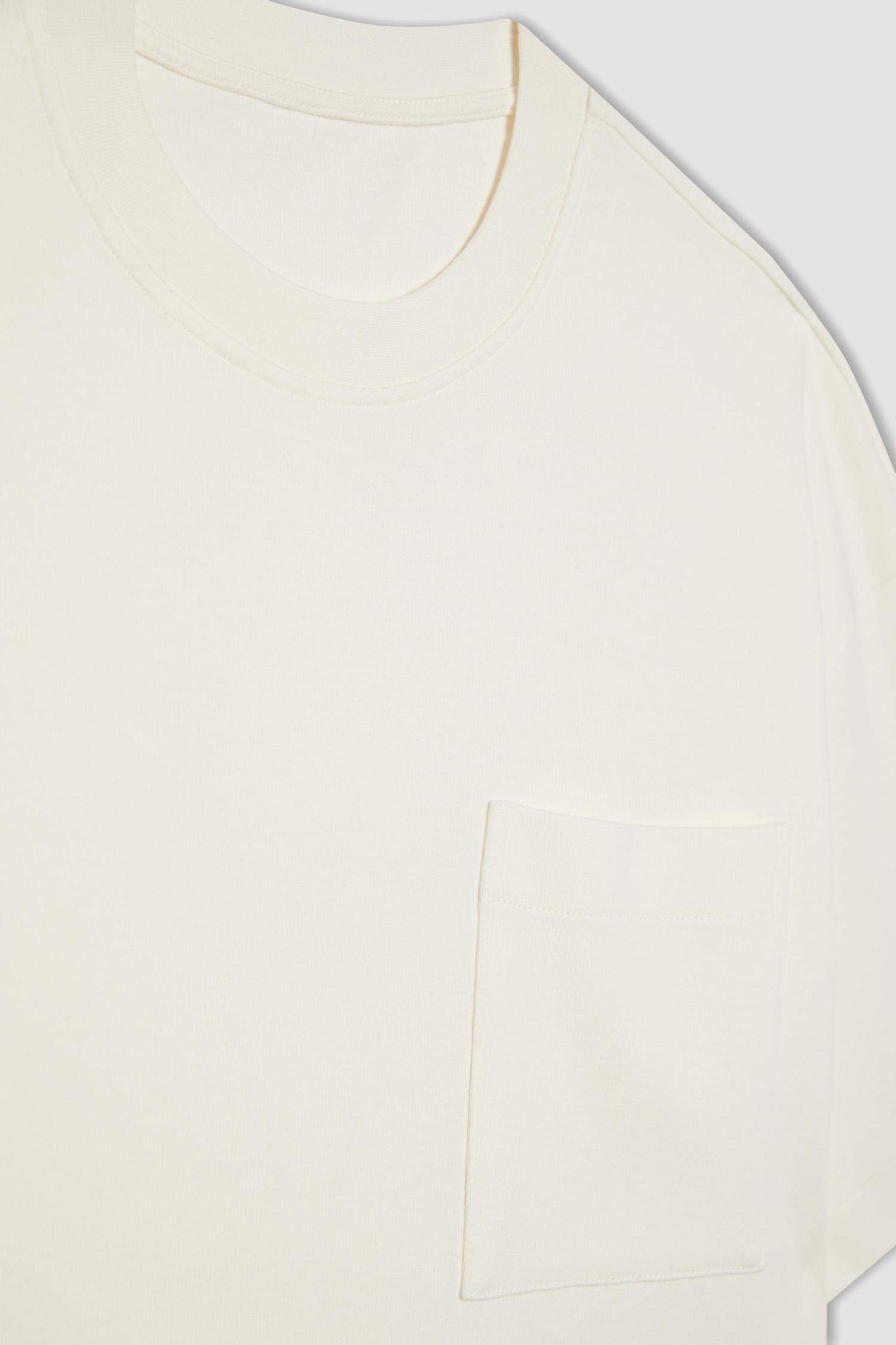 تيشيرت اوفر سايز قطن بيزك بريميوم وياخة مستديرة