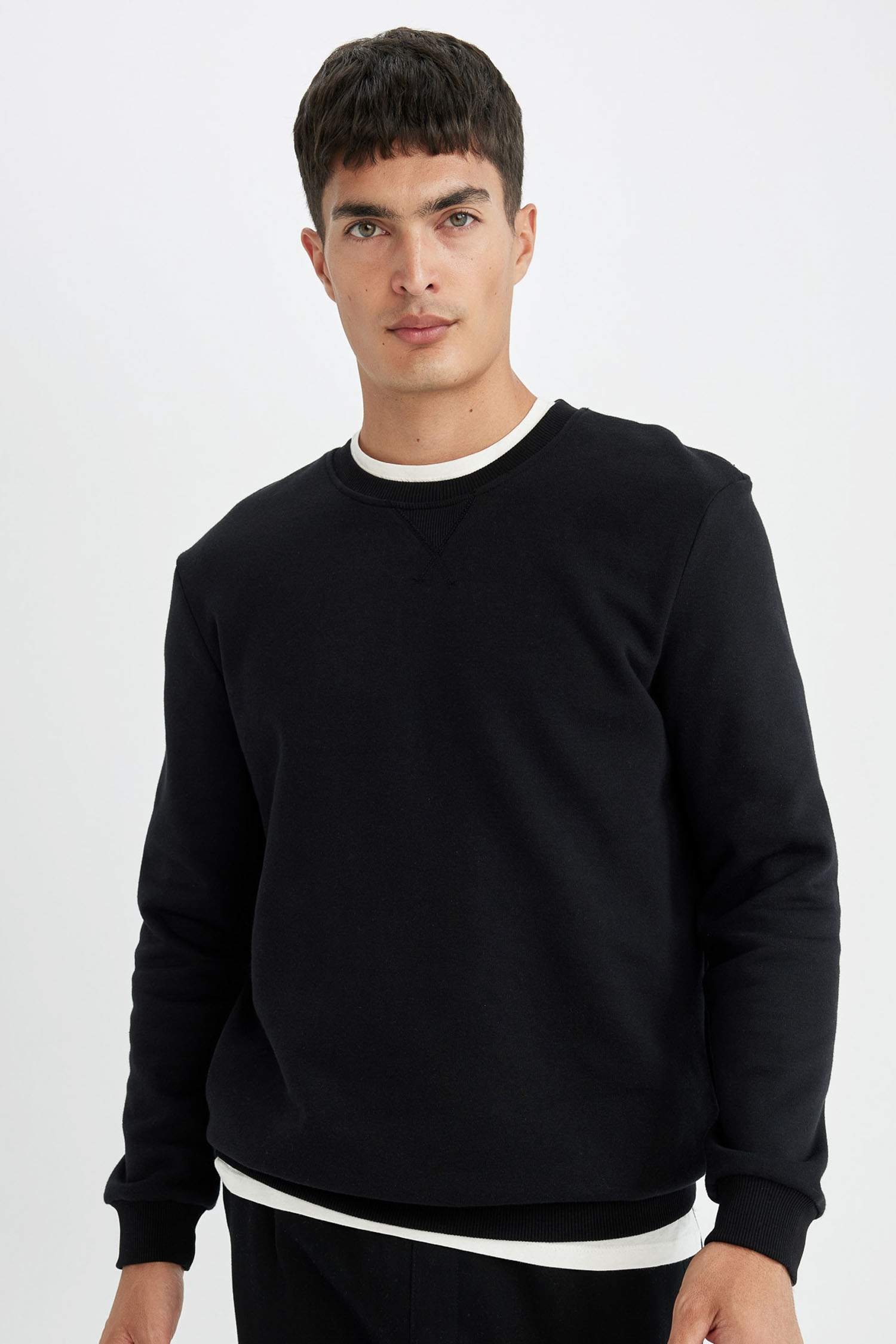 Black MAN Regular Fit Thick Sweatshirt Fabric Sweatshirt 3140858