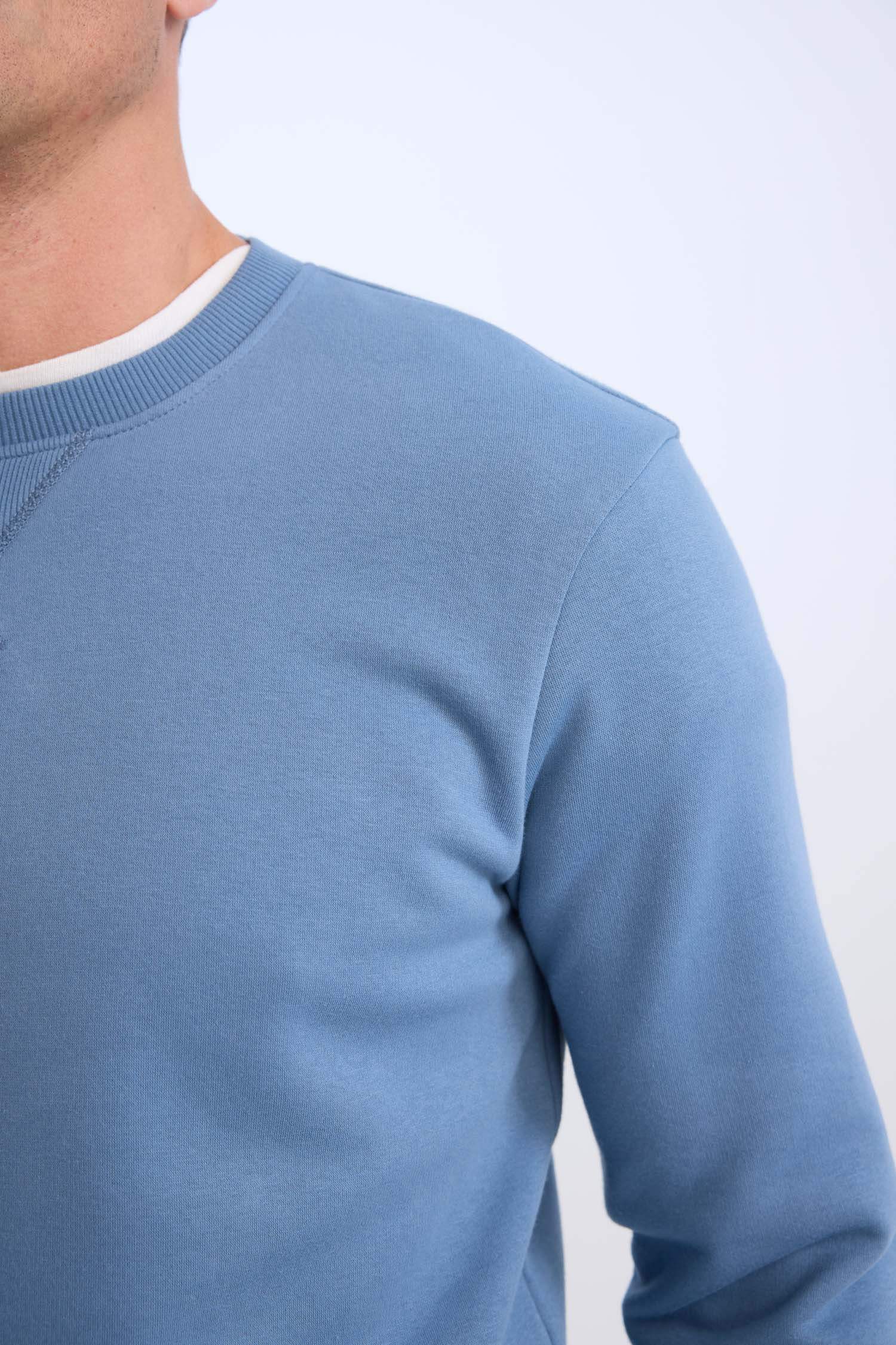 سويت شيرت سادة ثقيل قصة عادية ياخة مستديرة