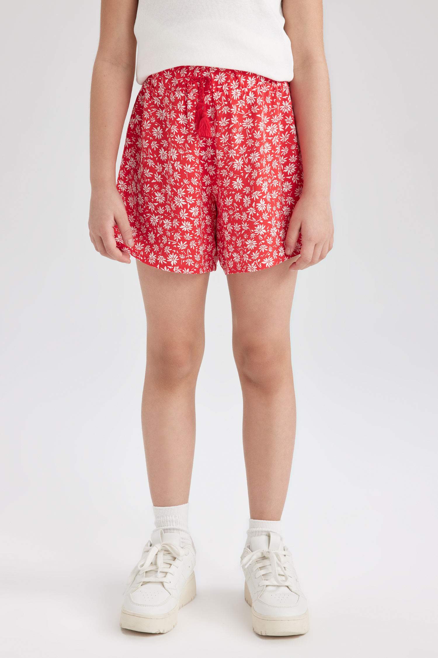 Short en viscose imprimé floral pour fille