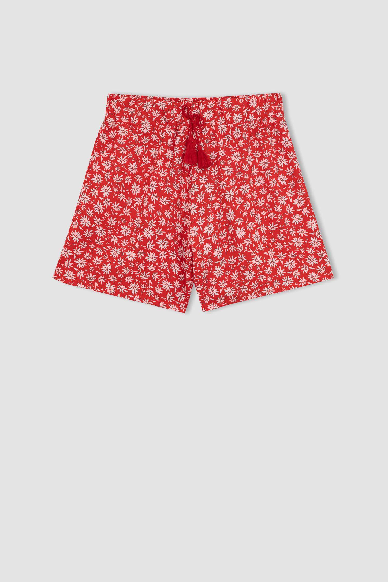 Short en viscose imprimé floral pour fille
