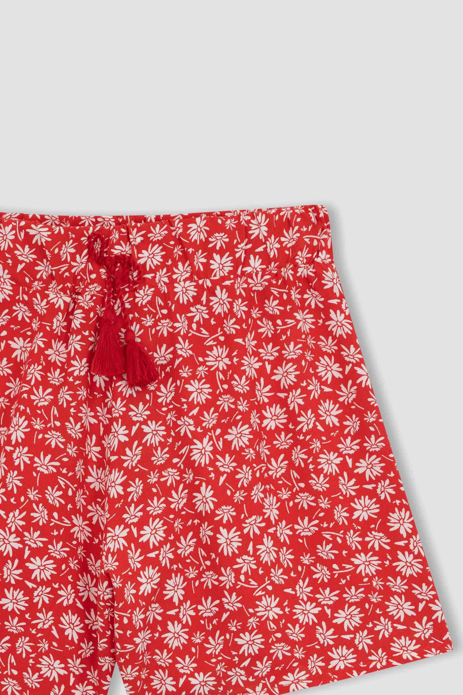 Short en viscose imprimé floral pour fille