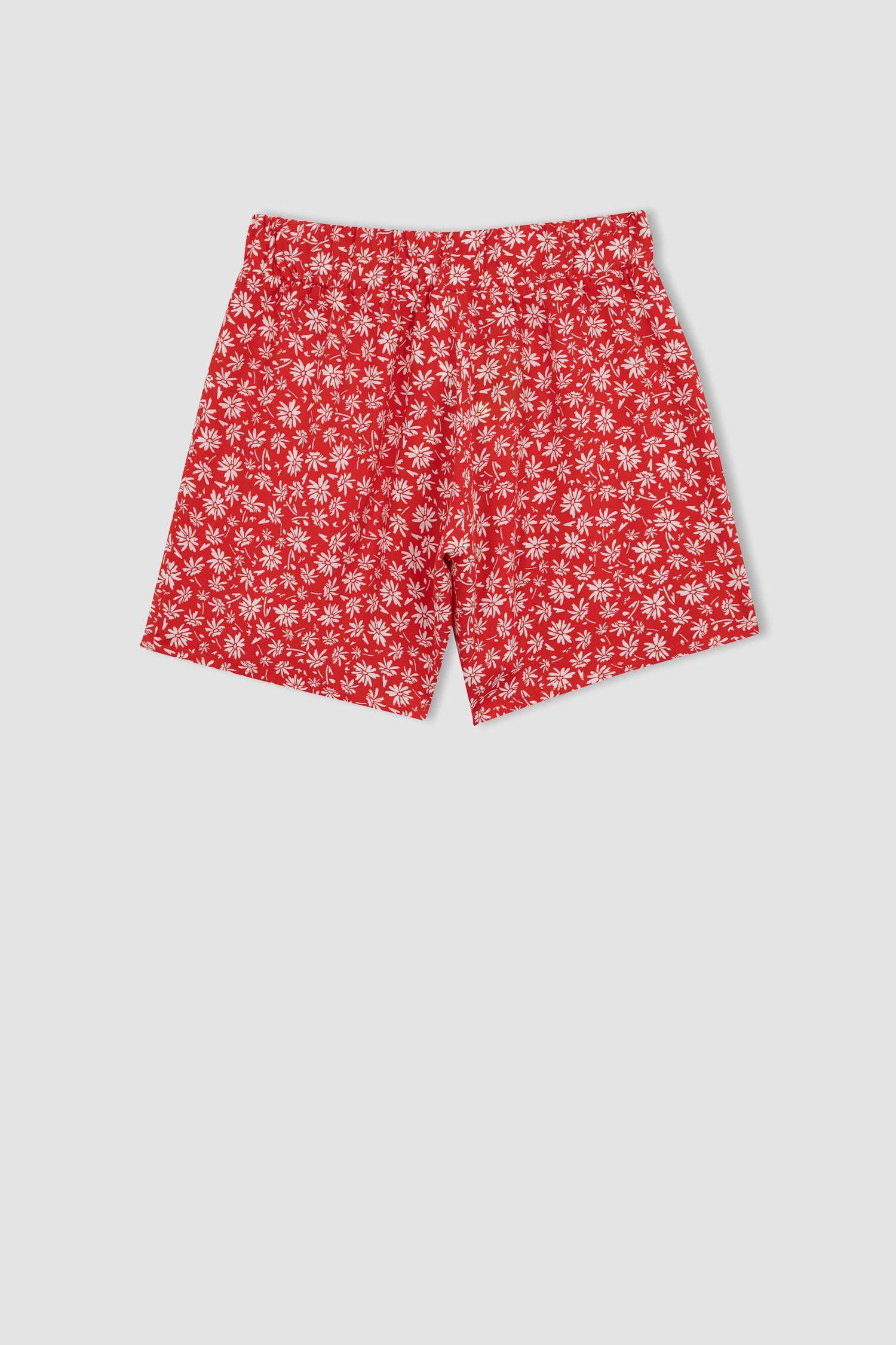 Short en viscose imprimé floral pour fille