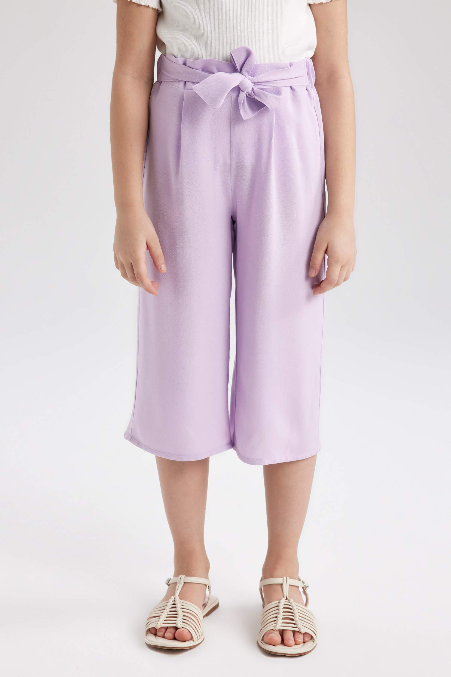 Purple GIRLS & TEENS Culotte Fit Viscose Trousers 2778678 DeFacto