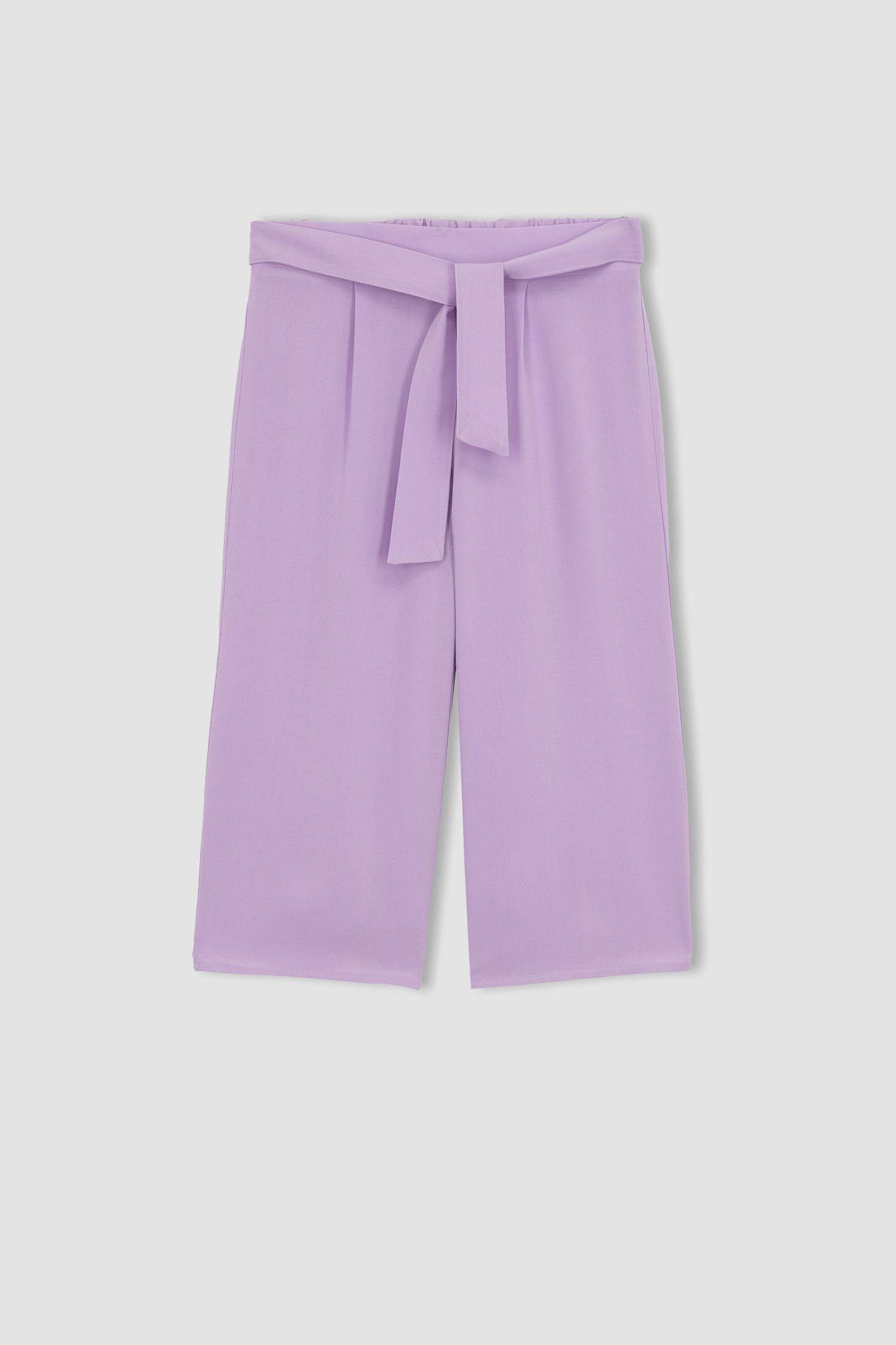 Purple GIRLS & TEENS Culotte Fit Viscose Trousers 2778678 DeFacto