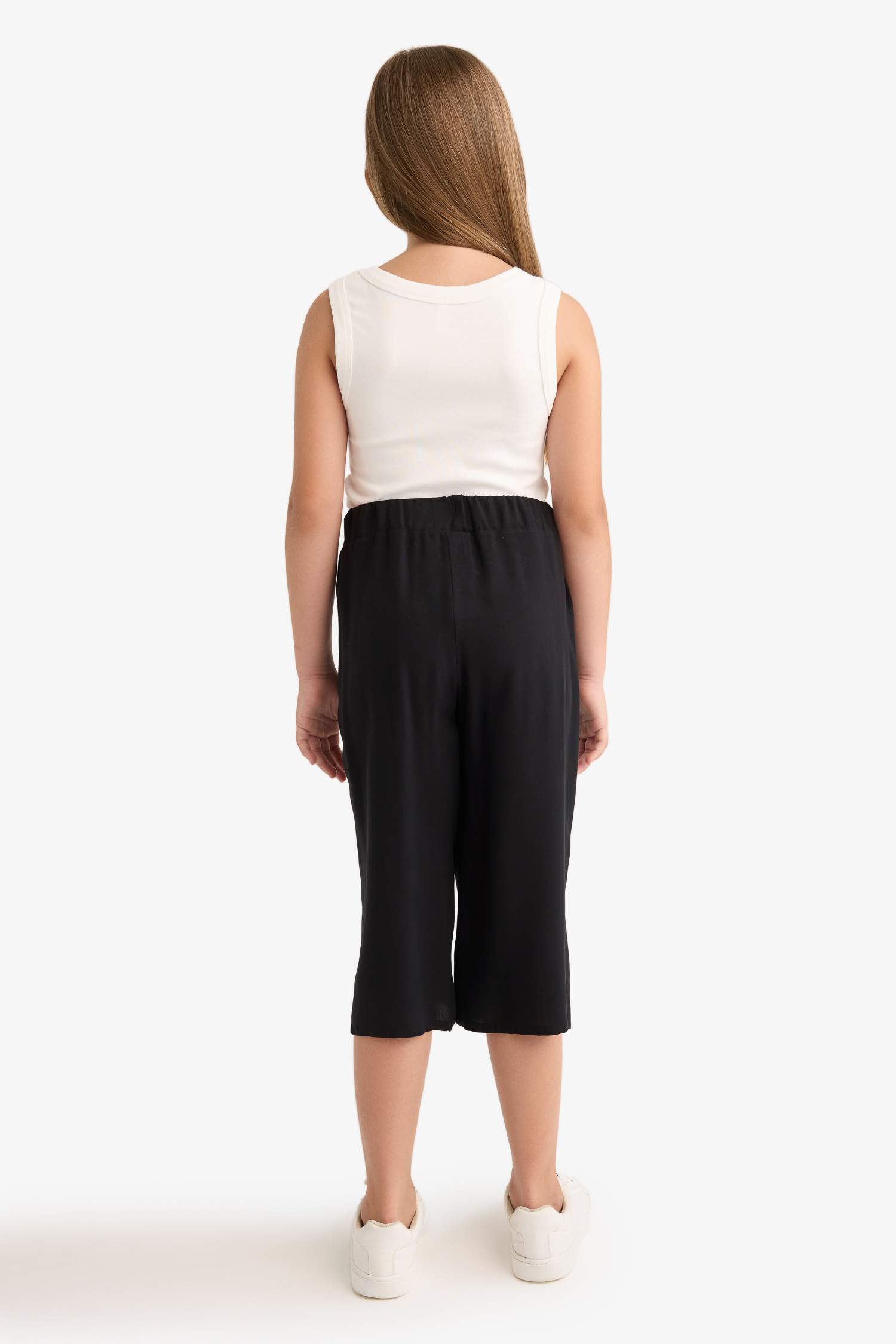 Kız Çocuk Culotte Geniş Paça Viskon Kapri