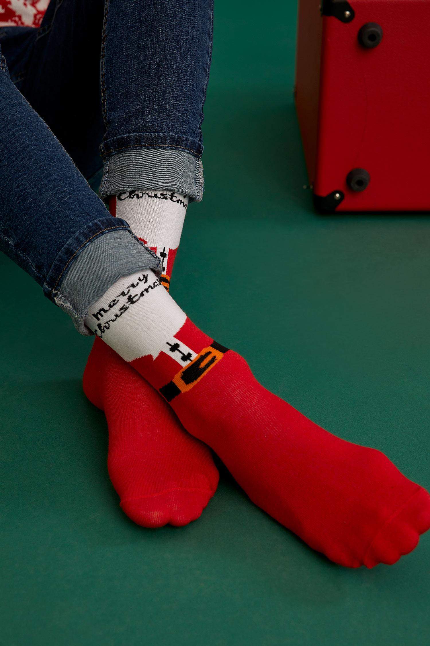 Длинные новогодние носки из хлопка для мужчин, 3 пары