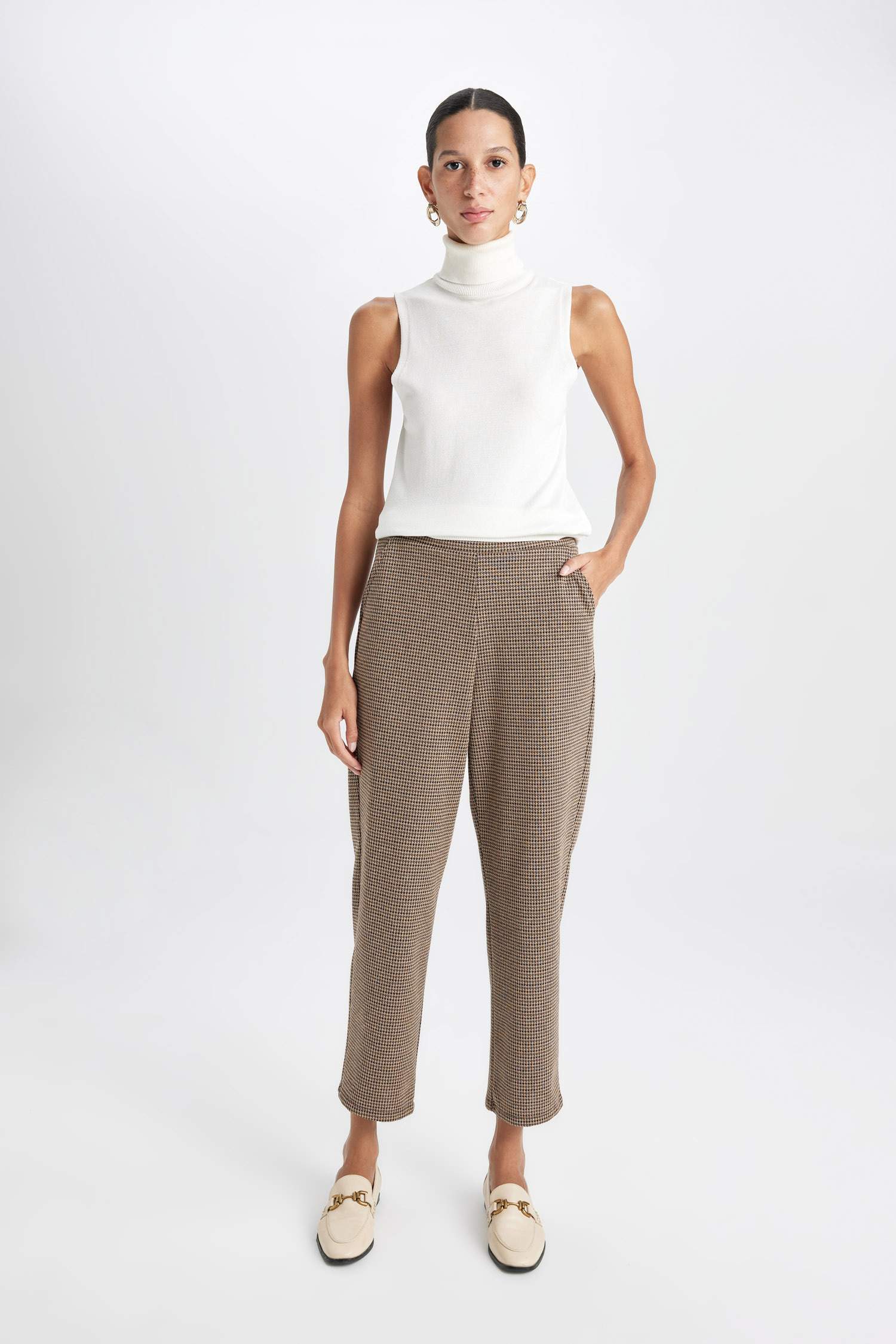 Jogger Pantolon Desenli Cepli Beli Lastikli