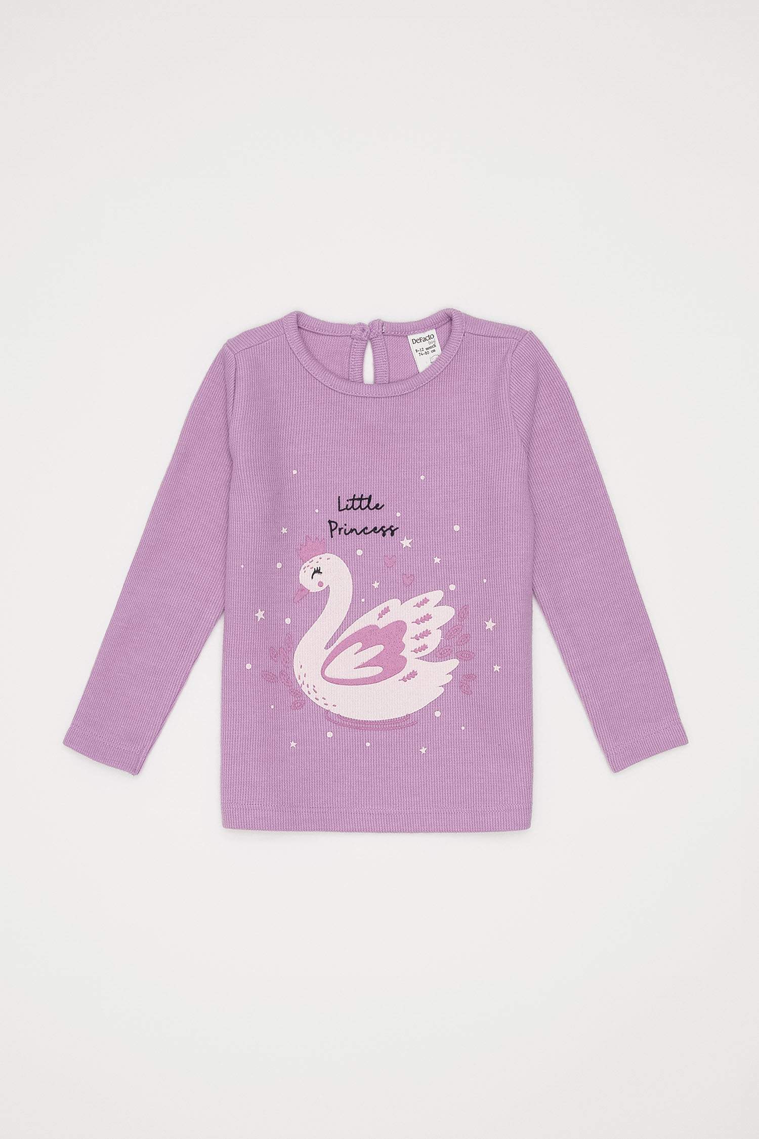 Lila Kız Bebek Kız Bebek Baskılı Selanik Kumaş Sweatshirt Lila Kız Bebek Kız Bebek Baskılı Selanik Kumaş Sweatshirt
