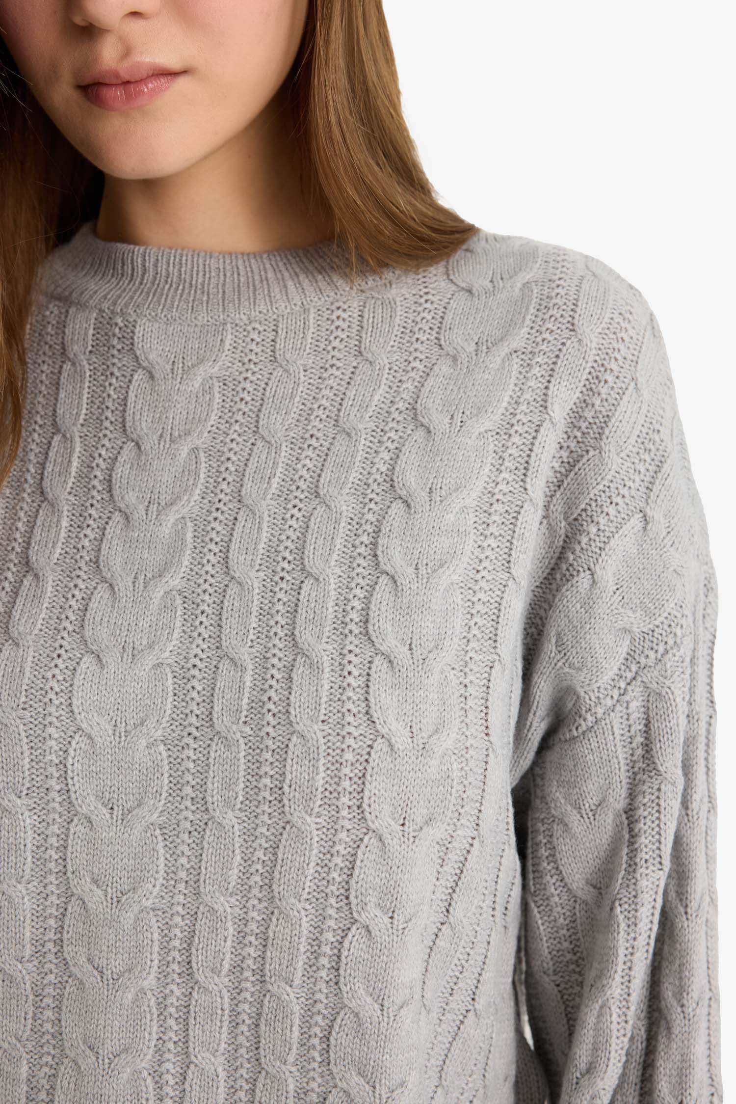 Pull en tricot à col rond Coupe régulière