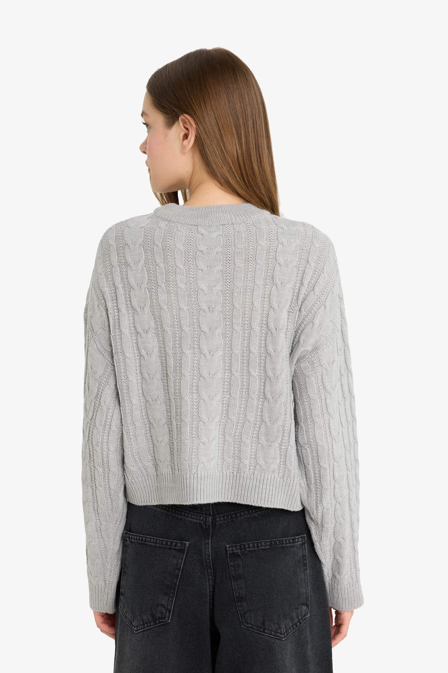 Pull en tricot à col rond Coupe régulière