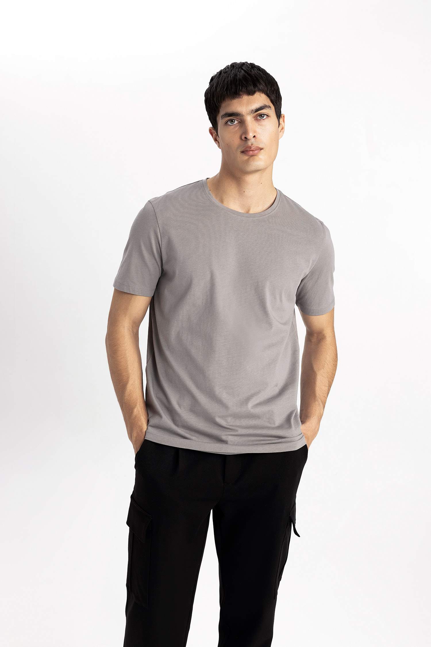 Regular Fit Crew Neck Cotton Short Sleeve T-Shirt