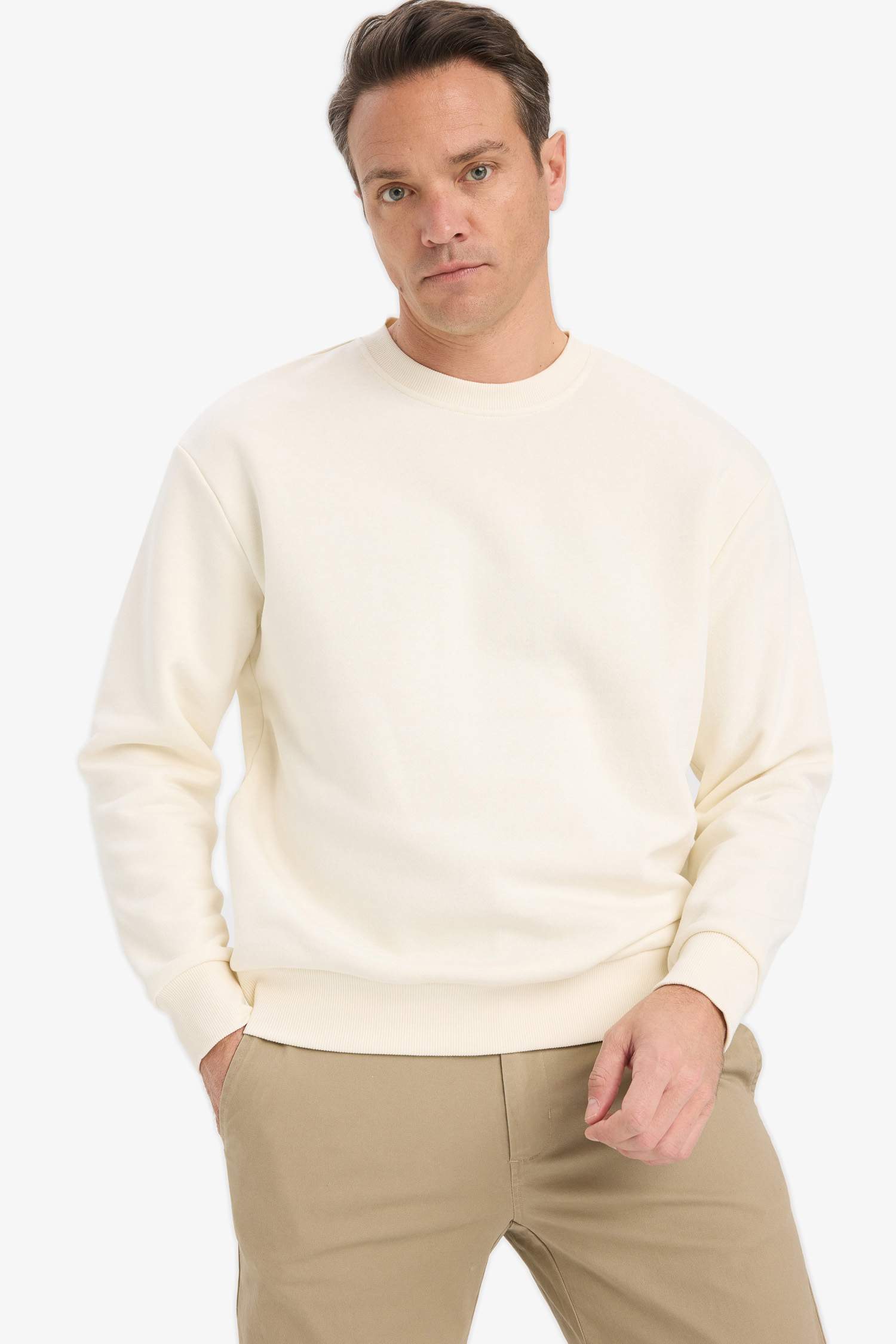 Relax Fit Basic Soft Inside Thick Sweatshirt