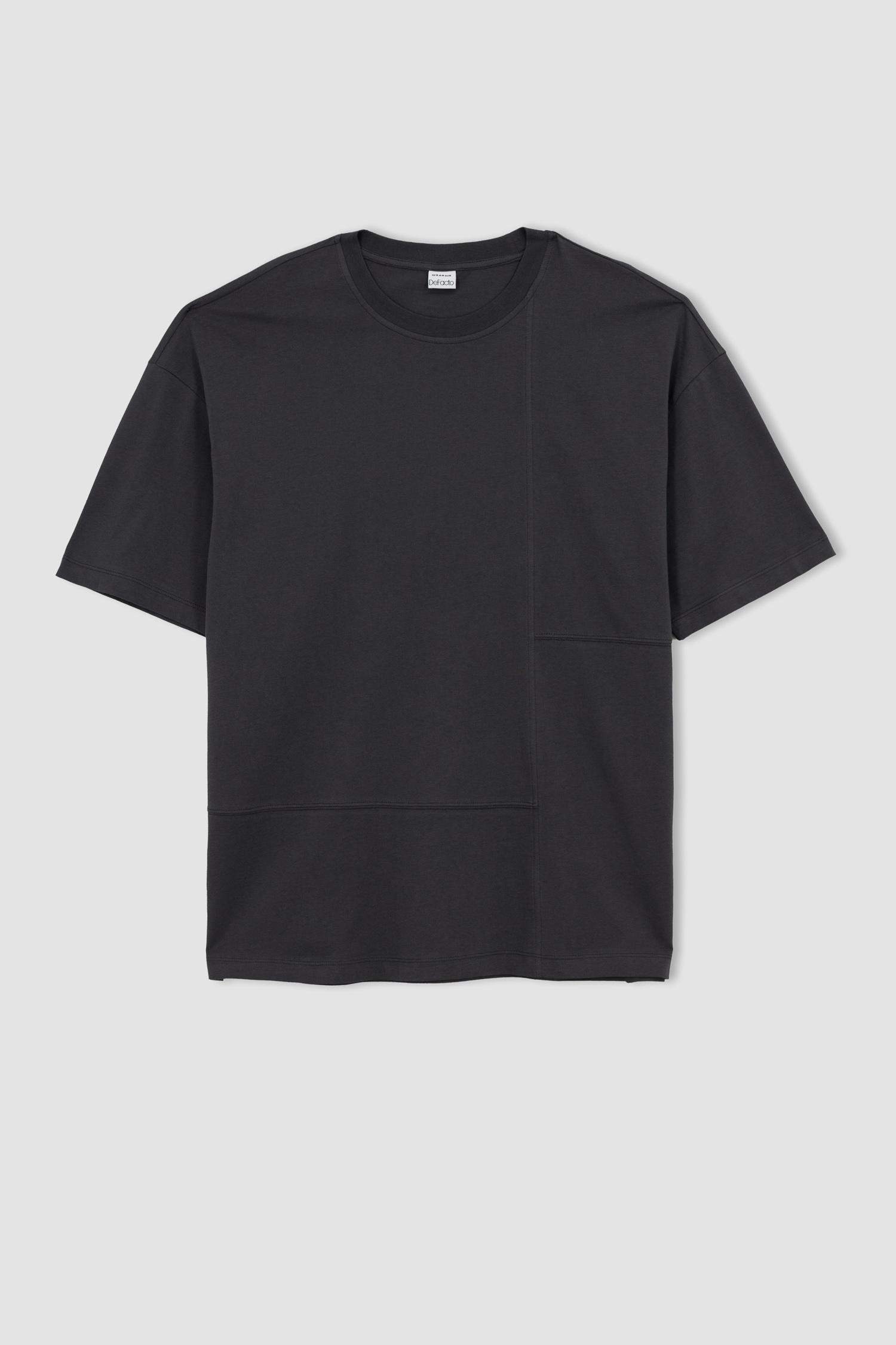 Футболка оверсайз с круглым вырезом из хлопка