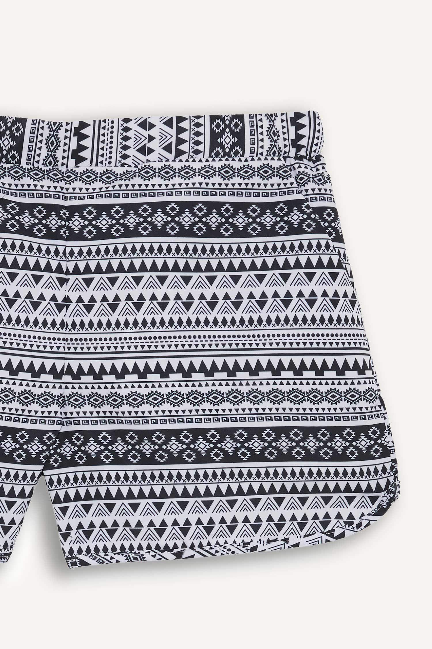 Etnik Desenli Deniz Şortu-Fall in Love