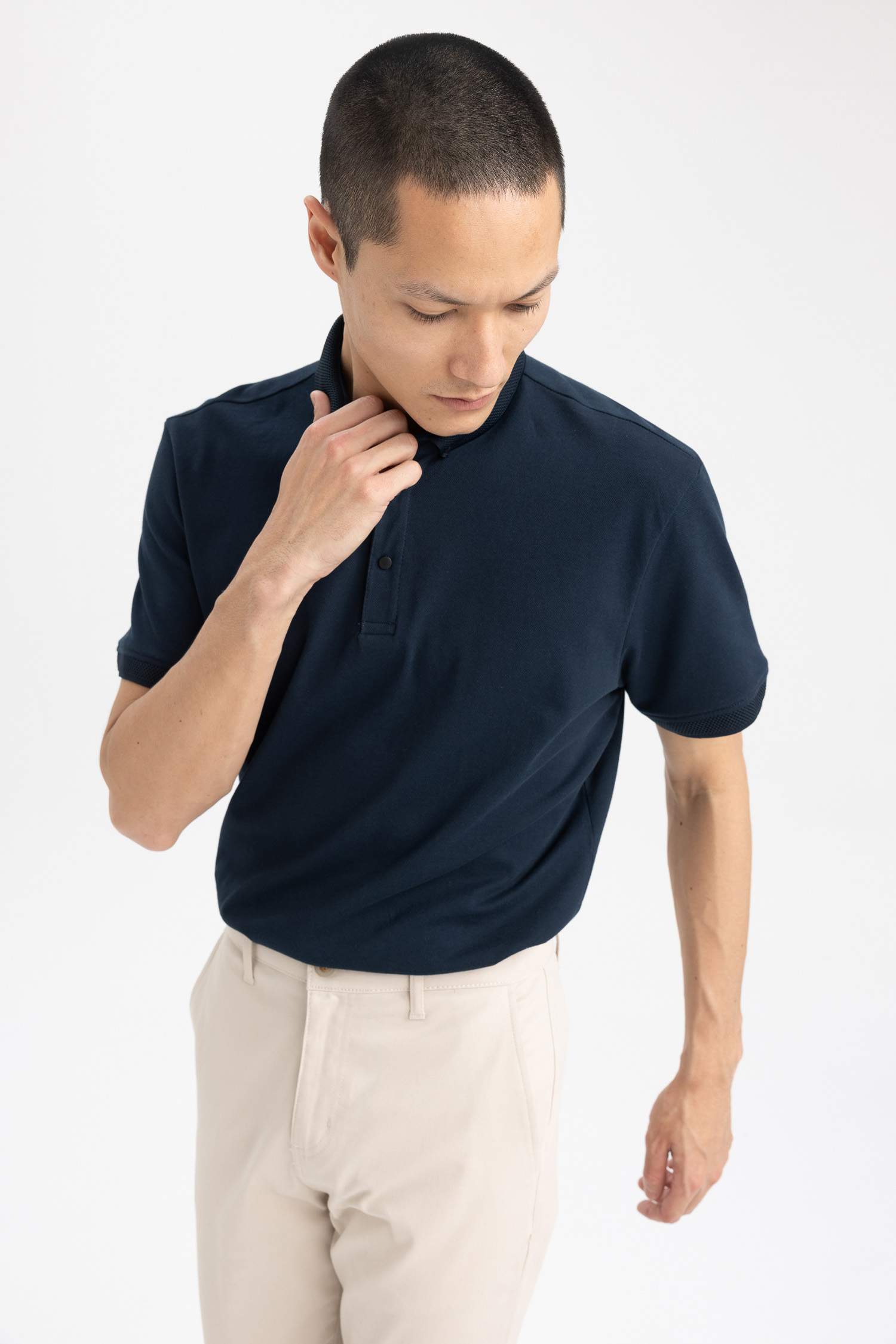 Slim Fit Polo Neck Short Sleeve T-Shirt