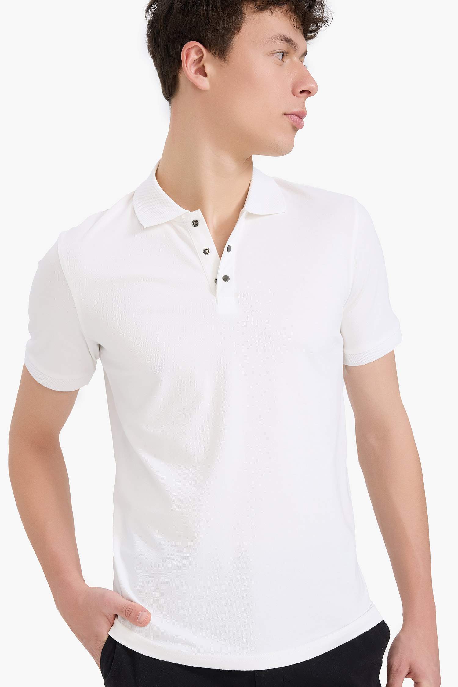 Slim Fit Short Sleeve Basic Polo T-Shirt