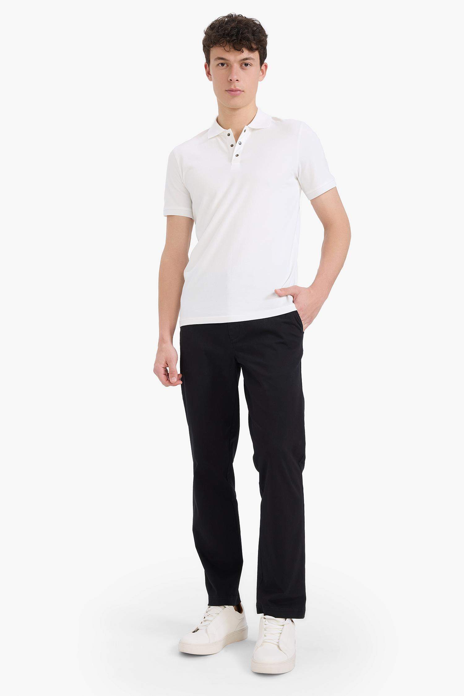 Slim Fit Short Sleeve Basic Polo T-Shirt