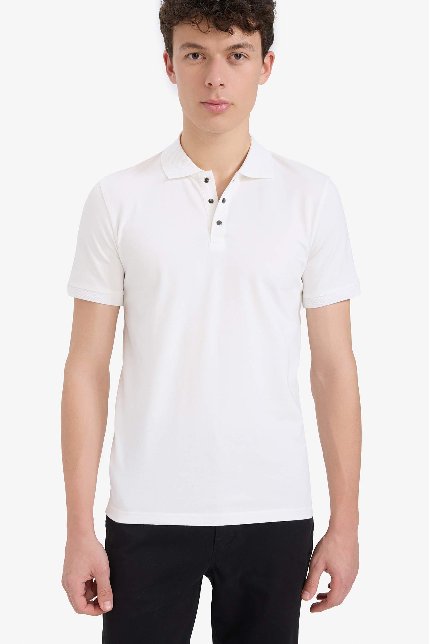 Slim Fit Short Sleeve Basic Polo T-Shirt