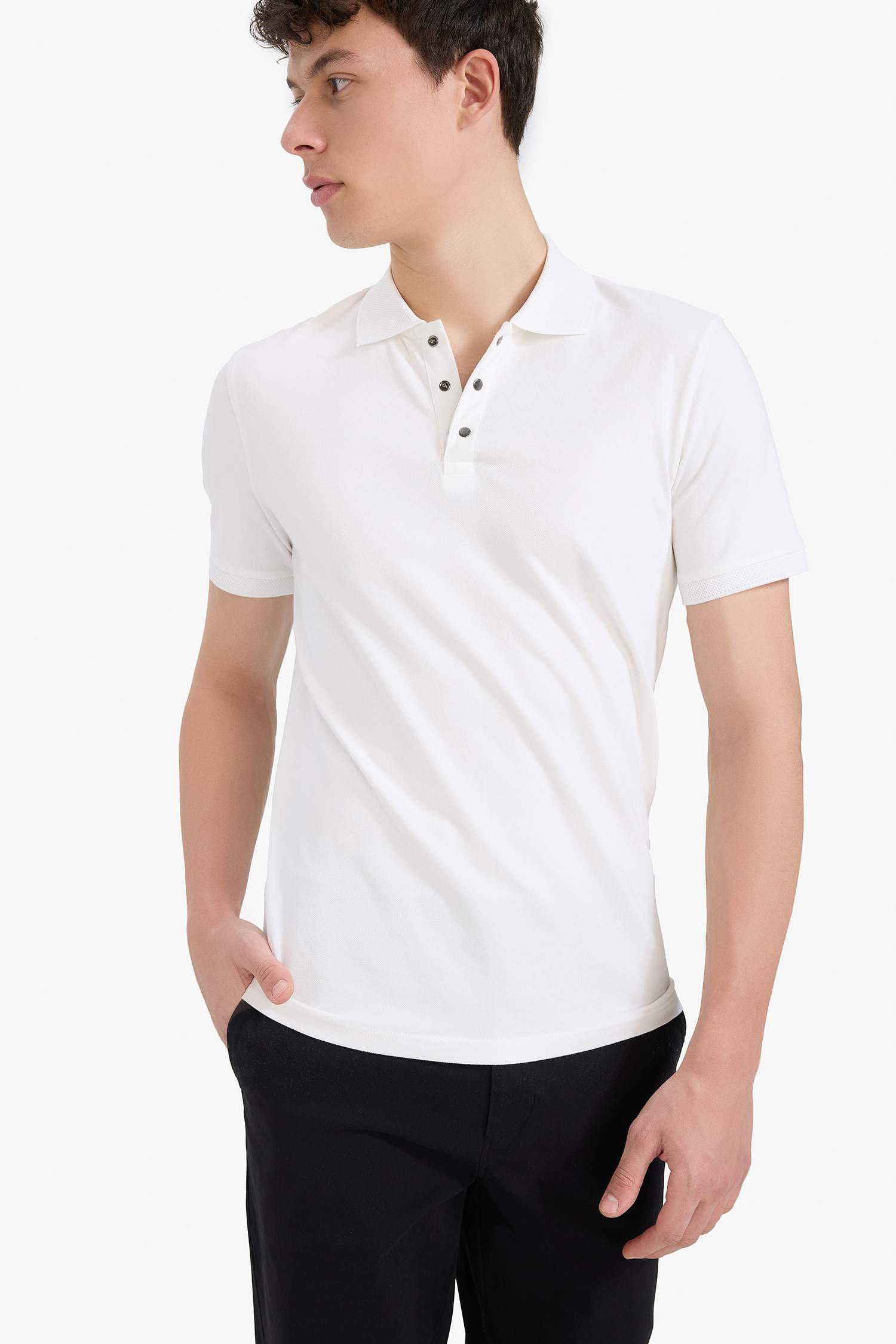 Slim Fit Short Sleeve Basic Polo T-Shirt
