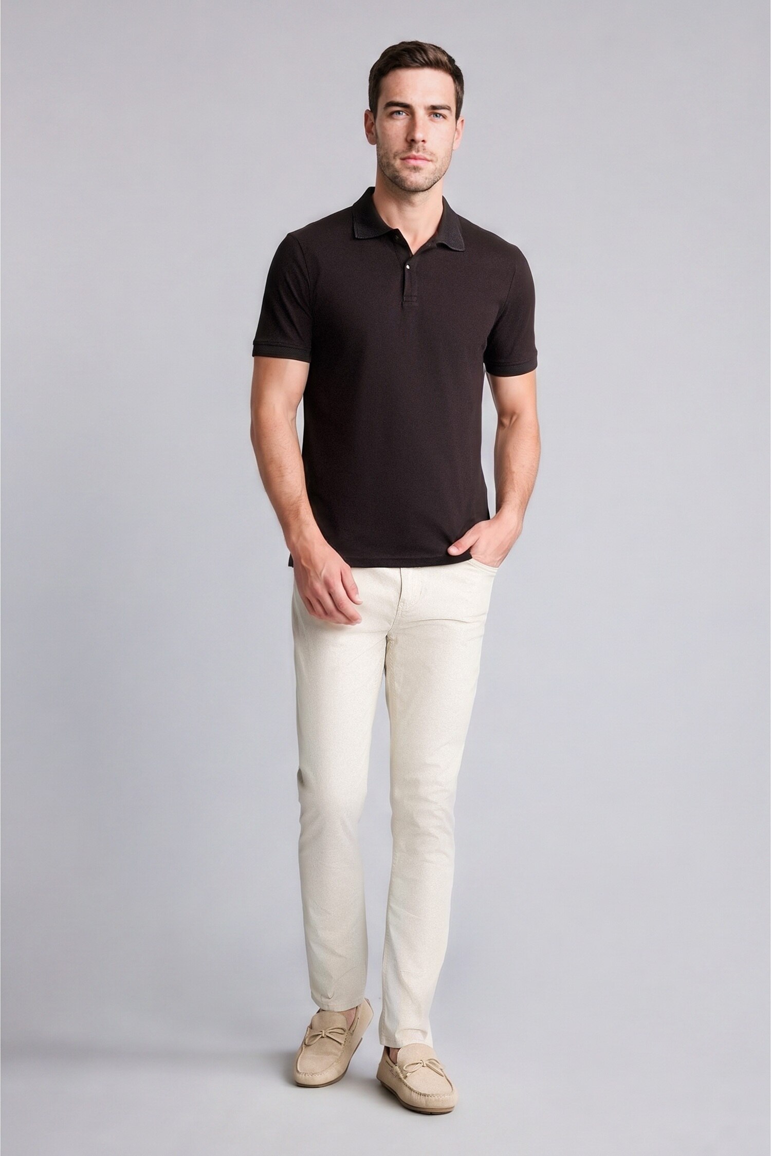 DeFacto Pamuklu Slim Fit Kısa kollu Polo Tişört görsel 2