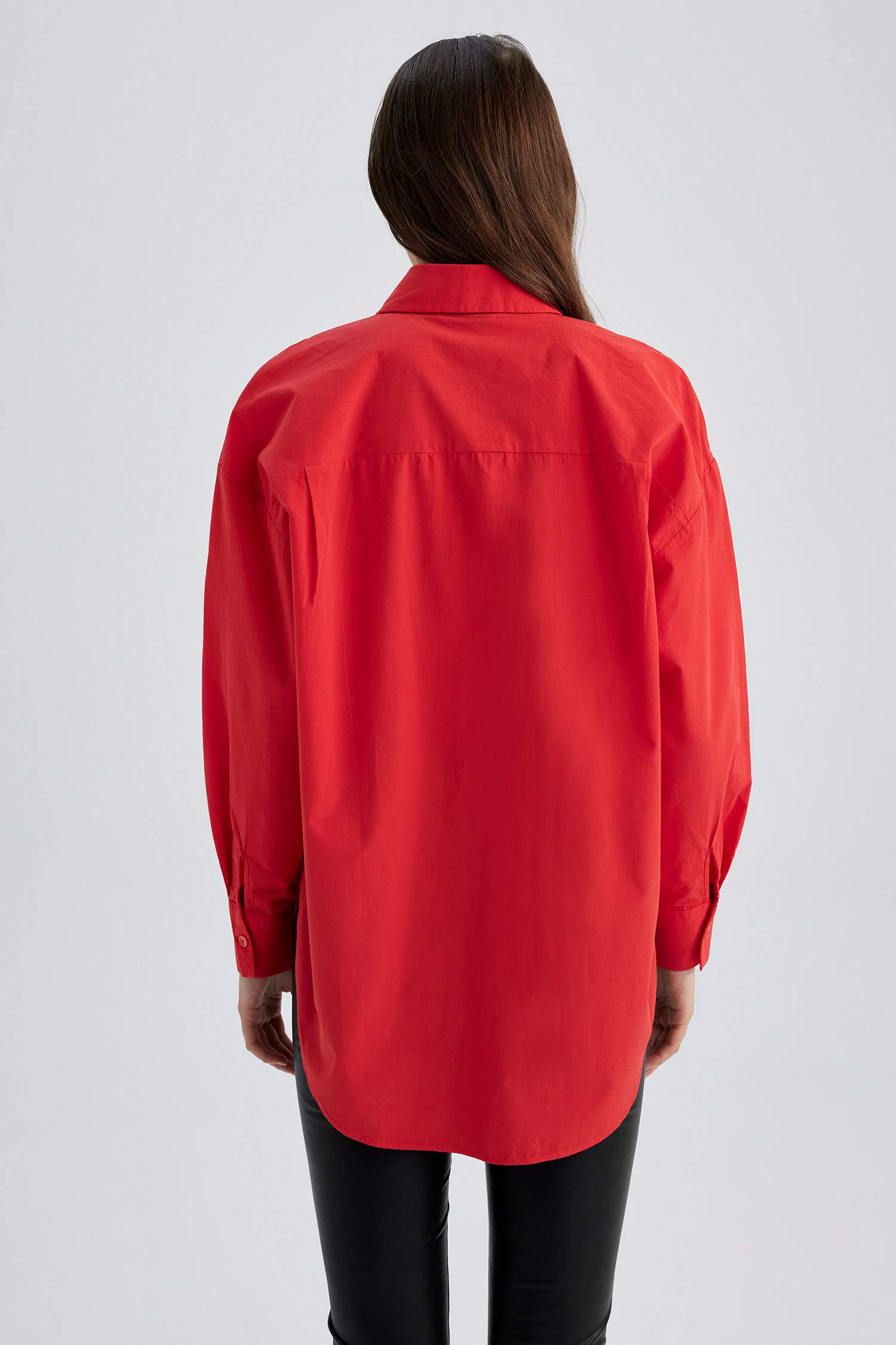 Туника оверсайз с длинным рукавом из 100% хлопка