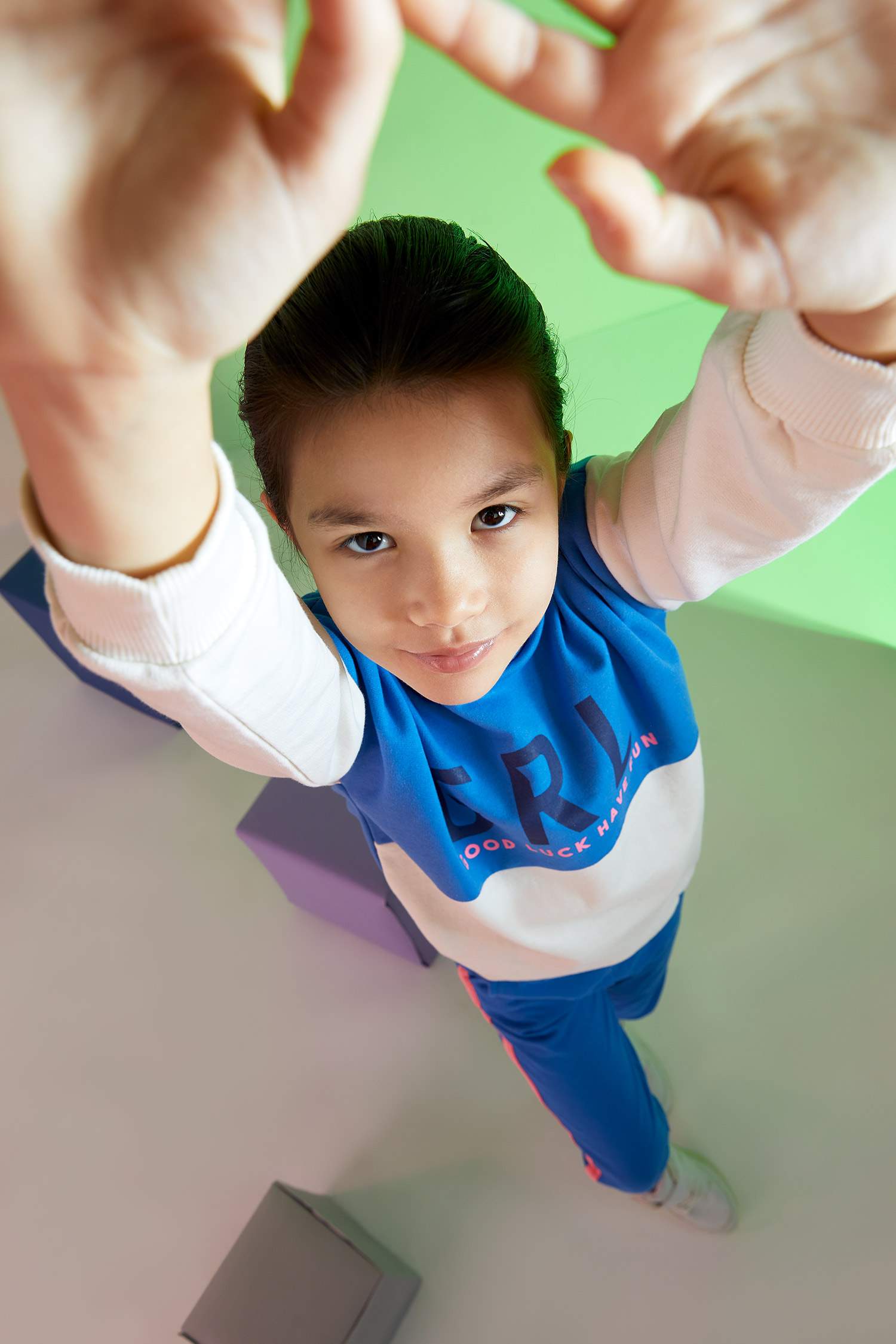 Mavi Kız Çocuk Genç Kız Kız Çocuk Yazı Baskılı Renk